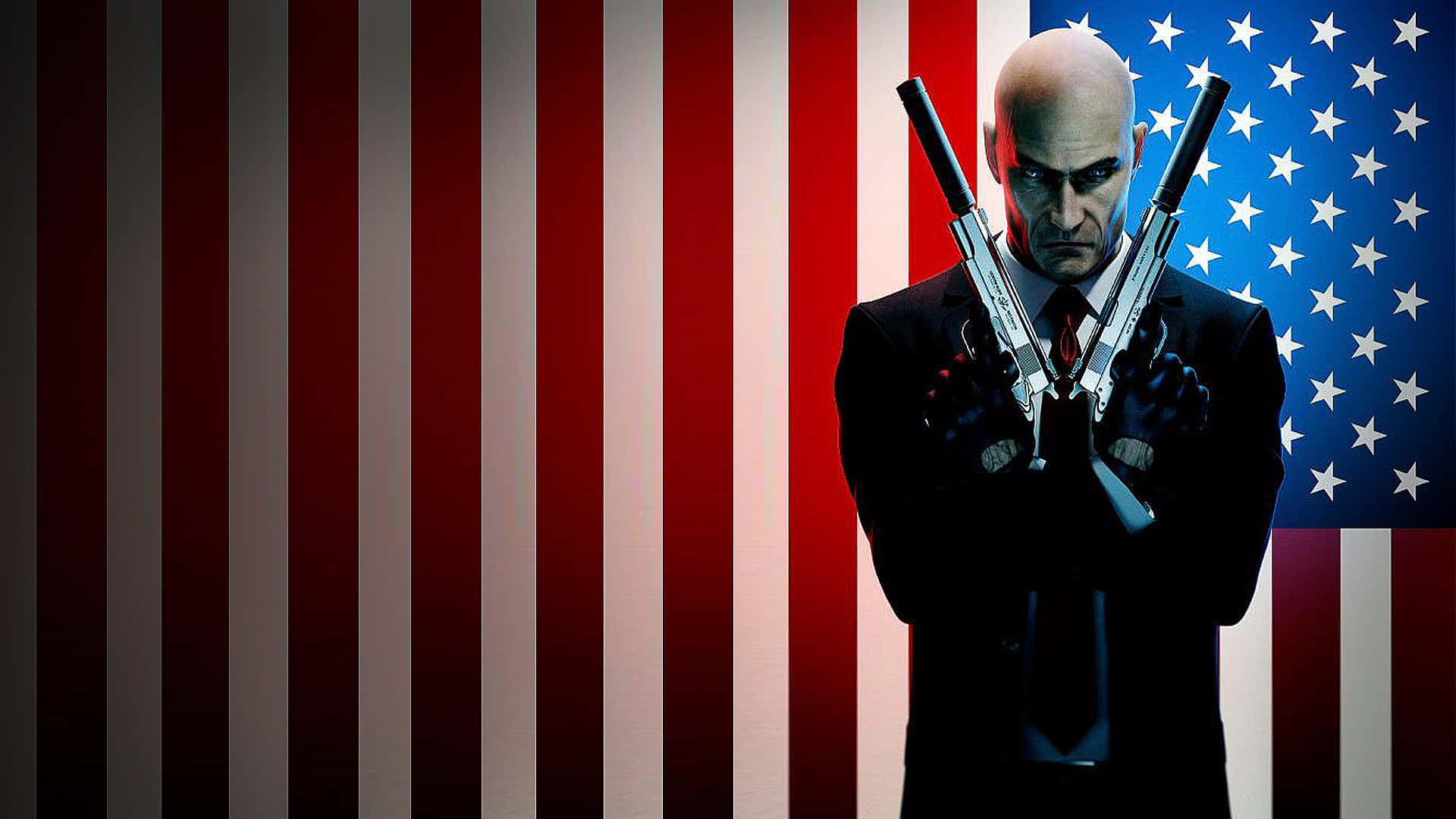 Hitman With Usa Flag Desktop Background