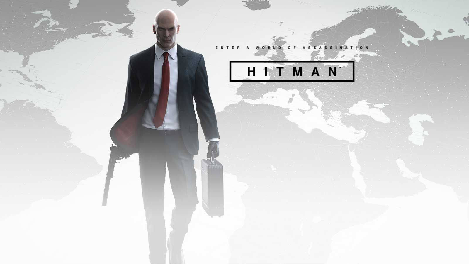 Hitman With World Map Background Background