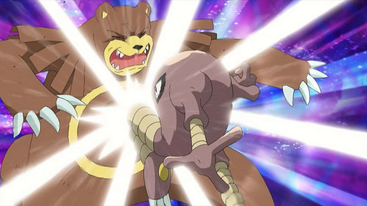 Hitmonlee Fighting Ursaring Background