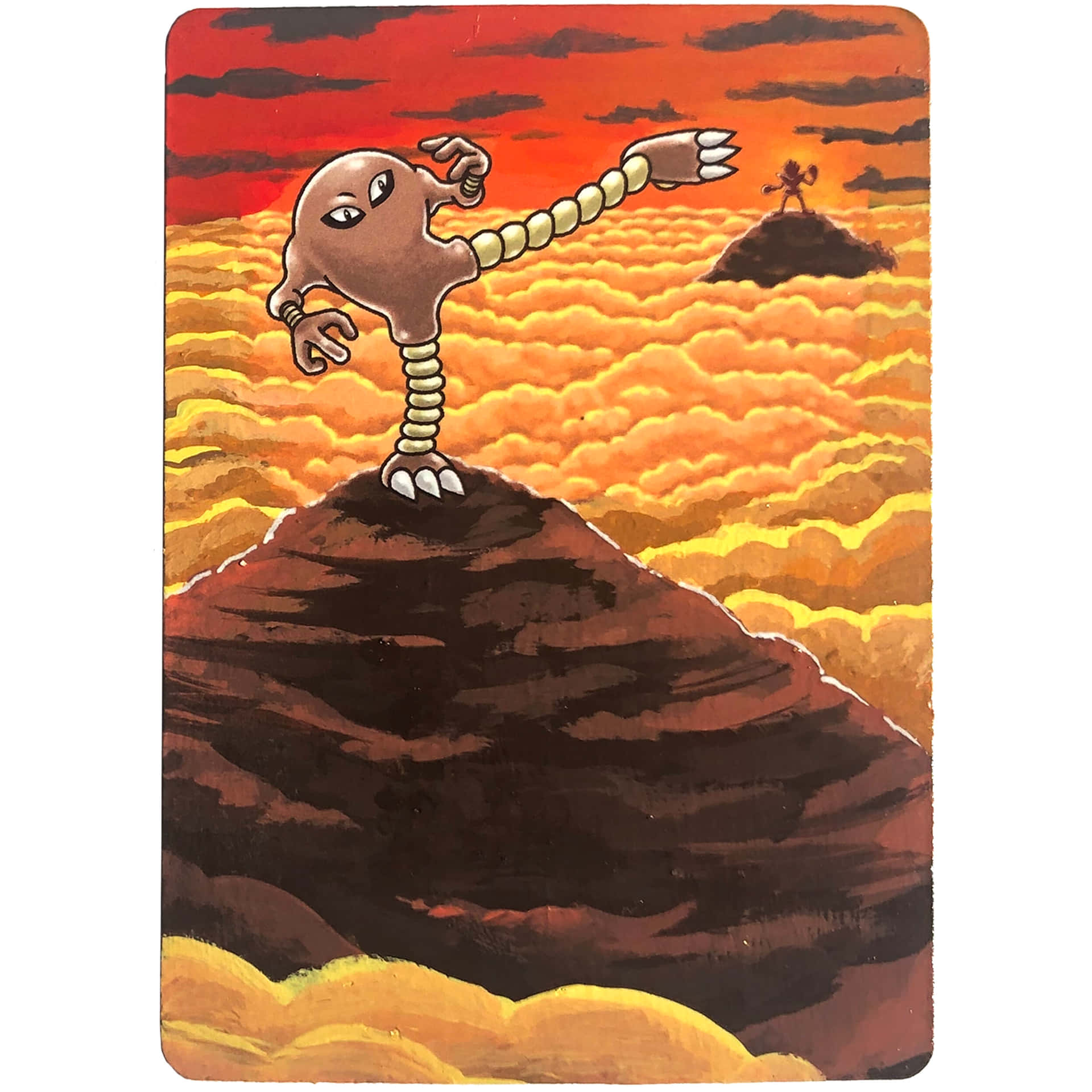 Hitmonlee On Cloudy Mountaintop Background