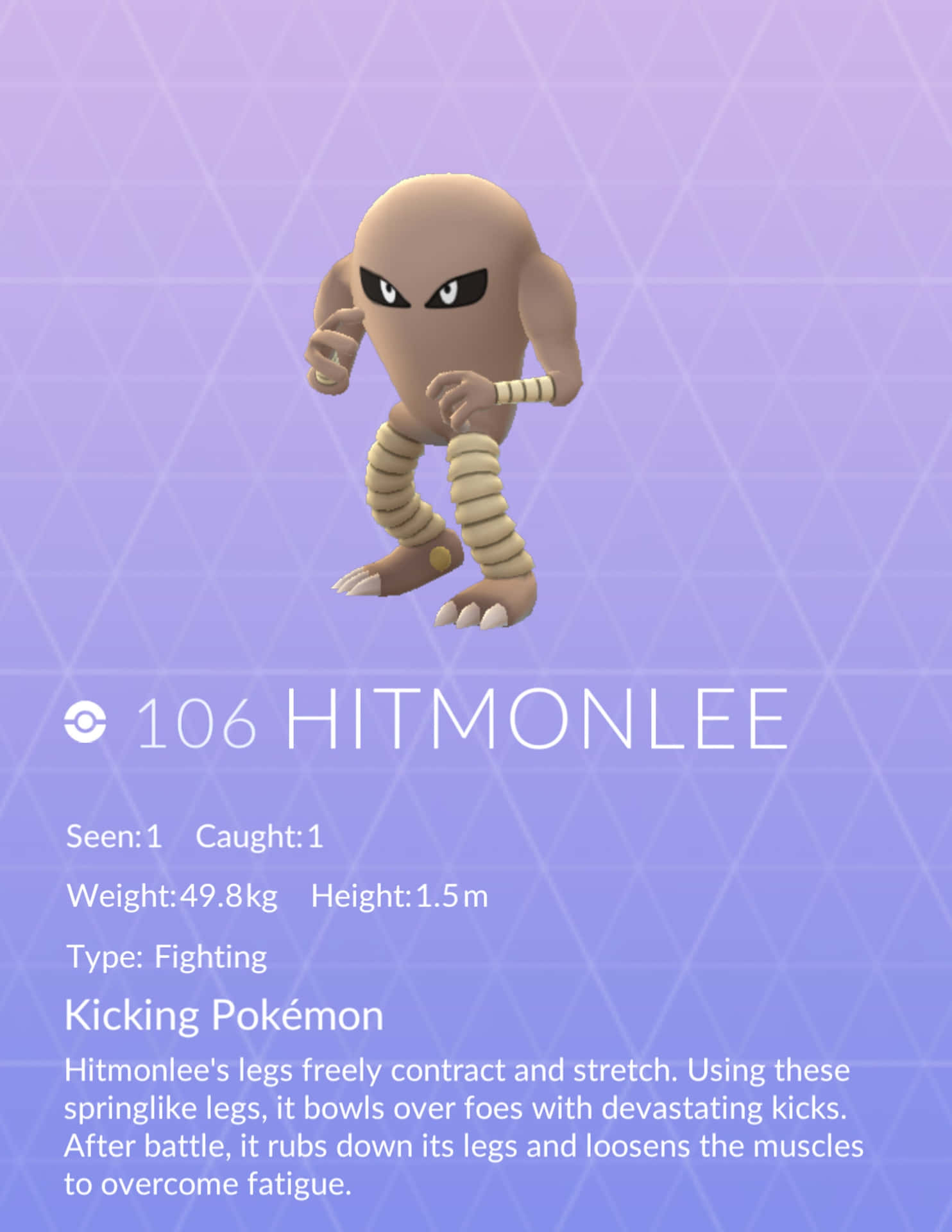 Hitmonlee With Gradient Purple Background Background