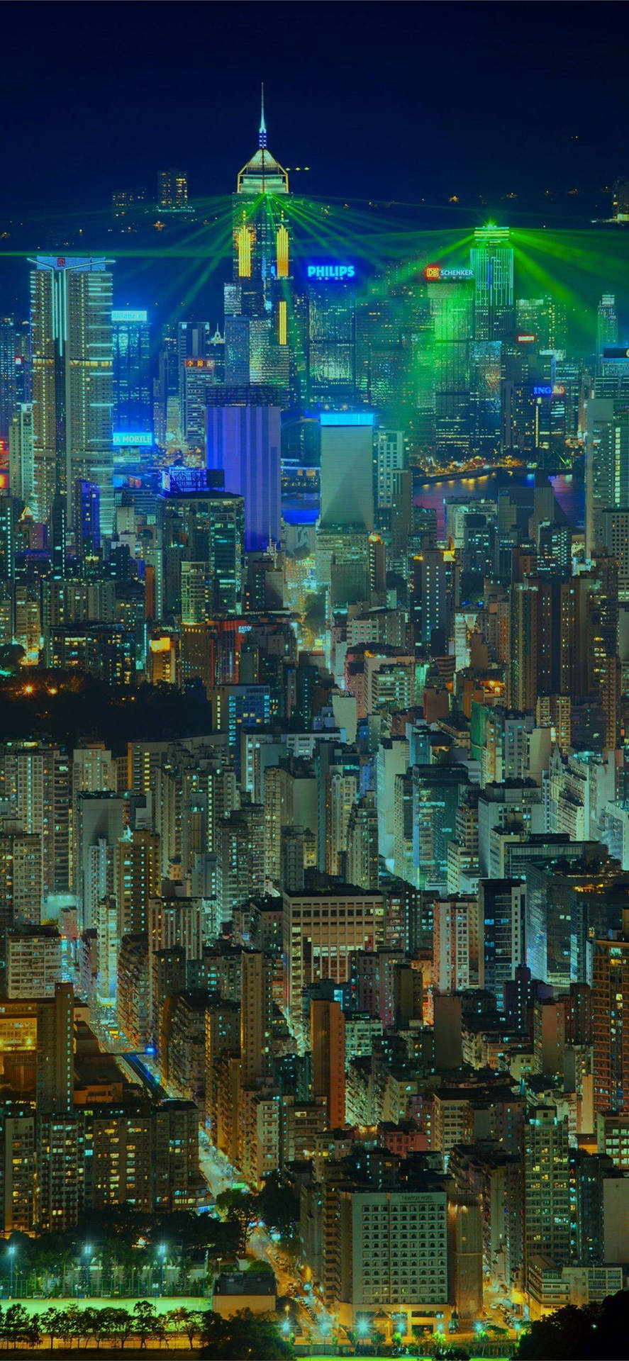 Ho Chi Minh City Green Lasers Background