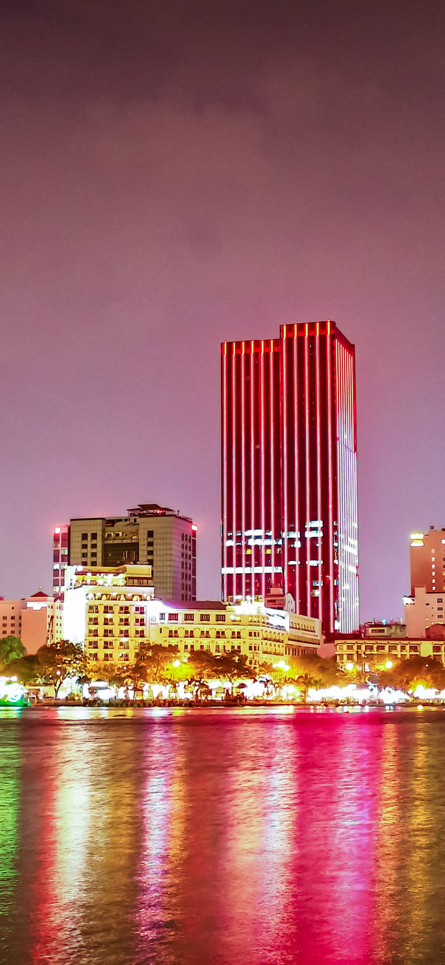 Ho Chi Minh City Pink Building Background