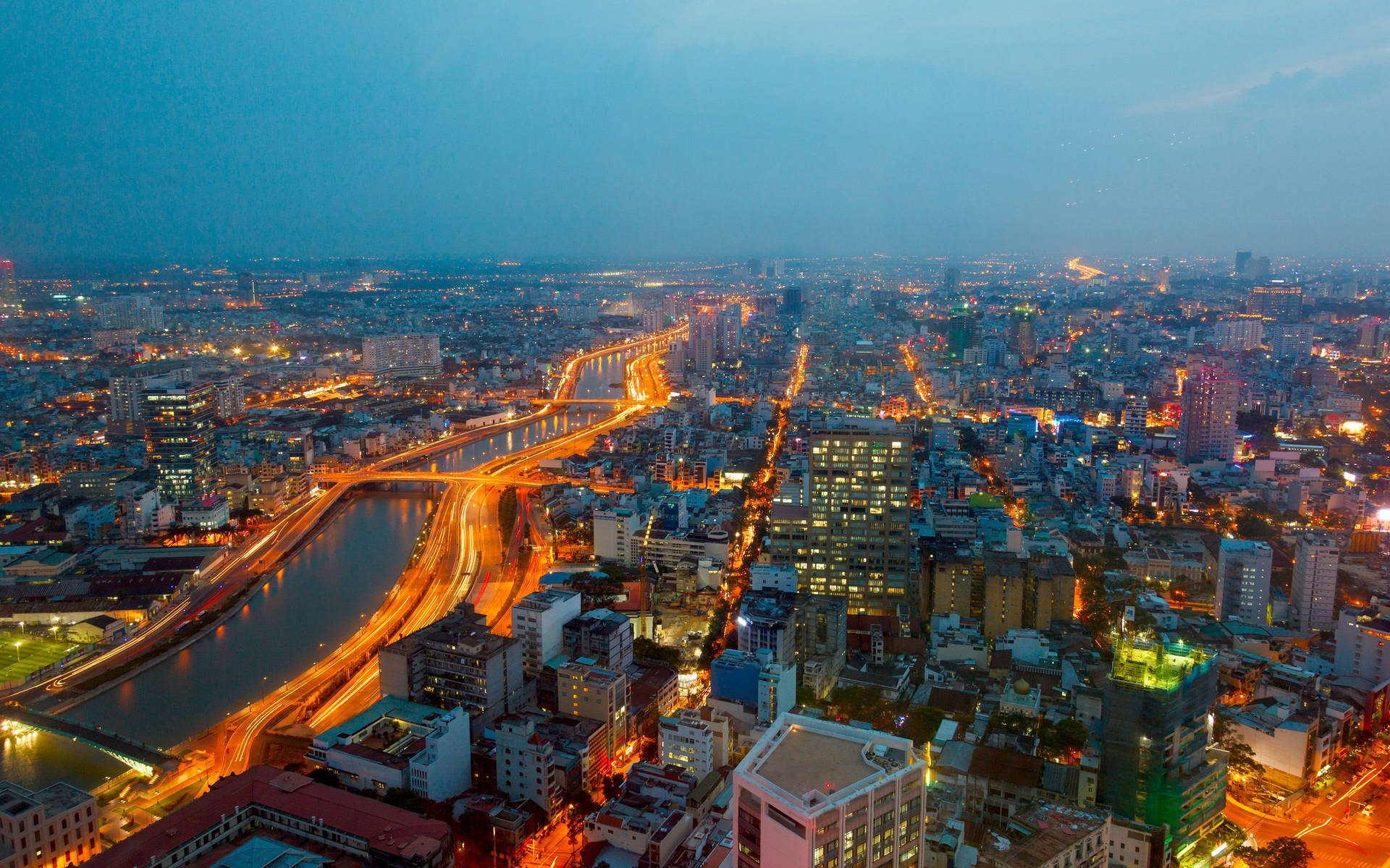 Ho Chi Minh City Three Bridges Background