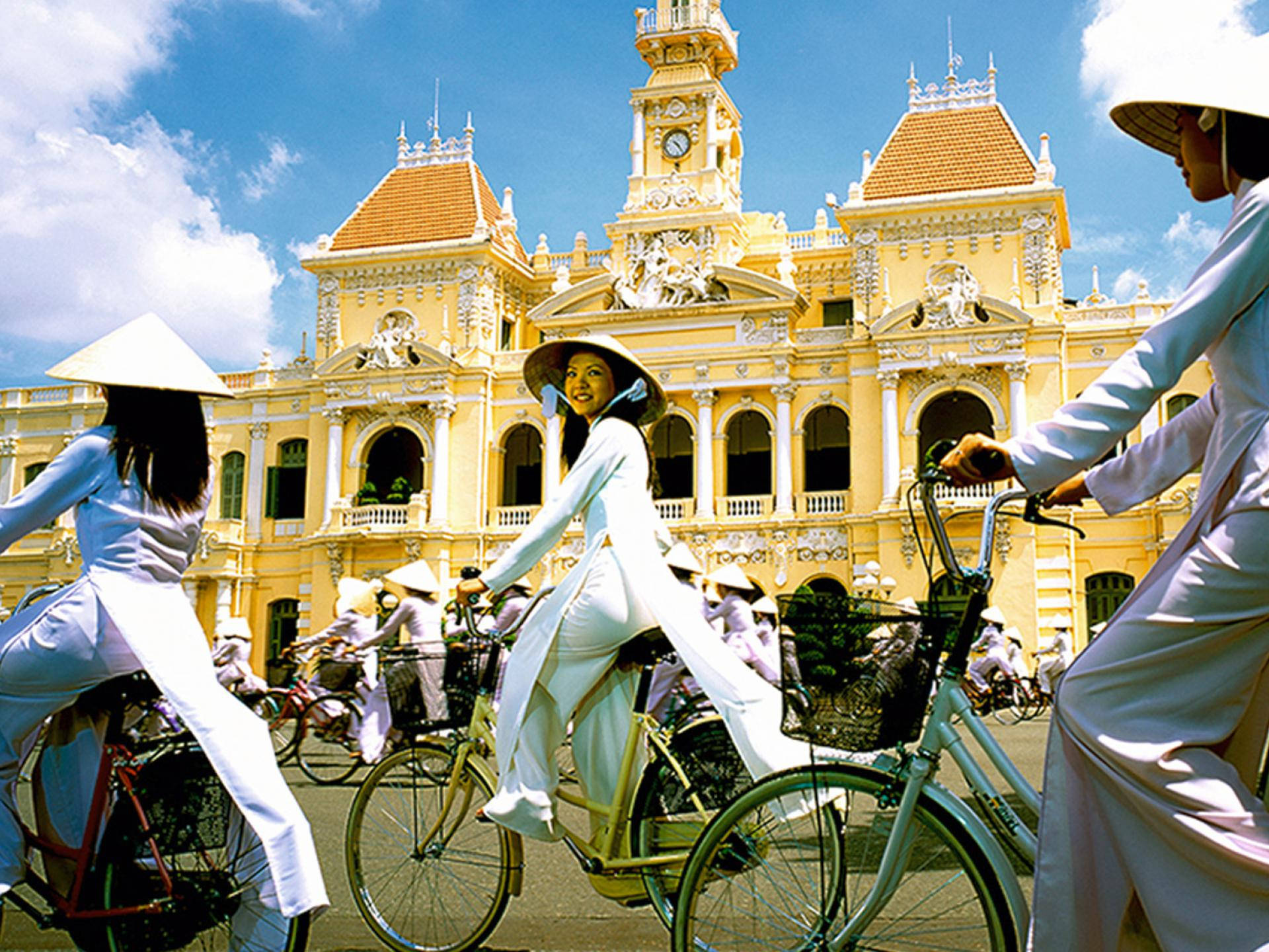 Ho Chi Minh City Traditional Costume Background
