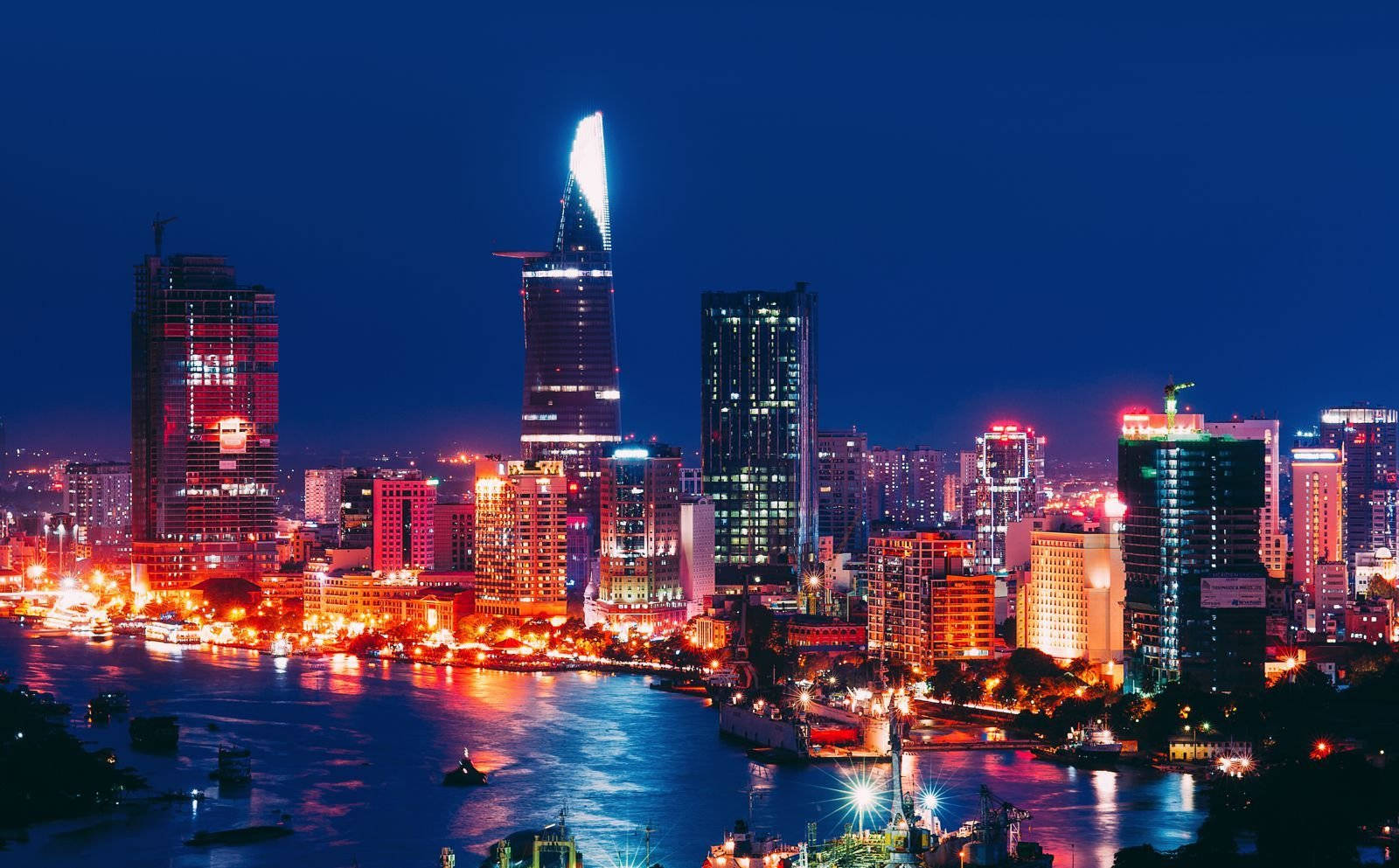 Ho Chi Minh City Vibrant Lights Background