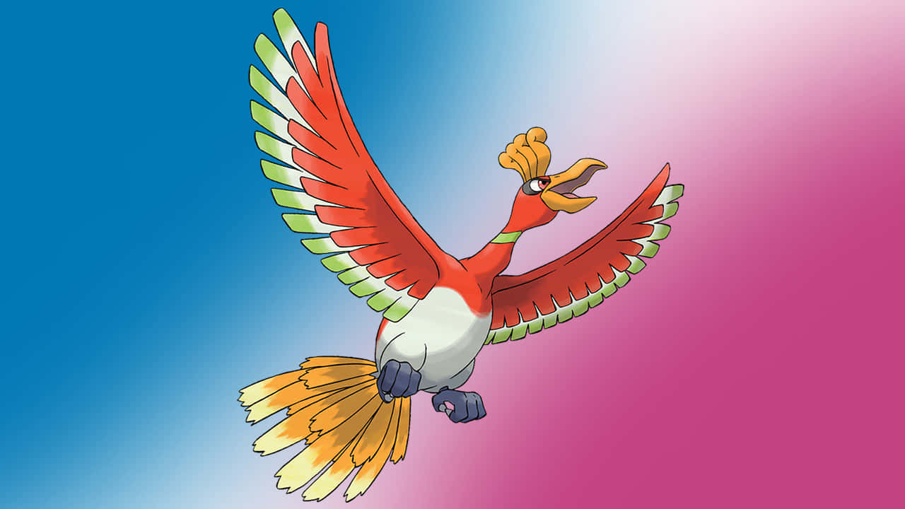 Ho-oh Against Gradient Background Background