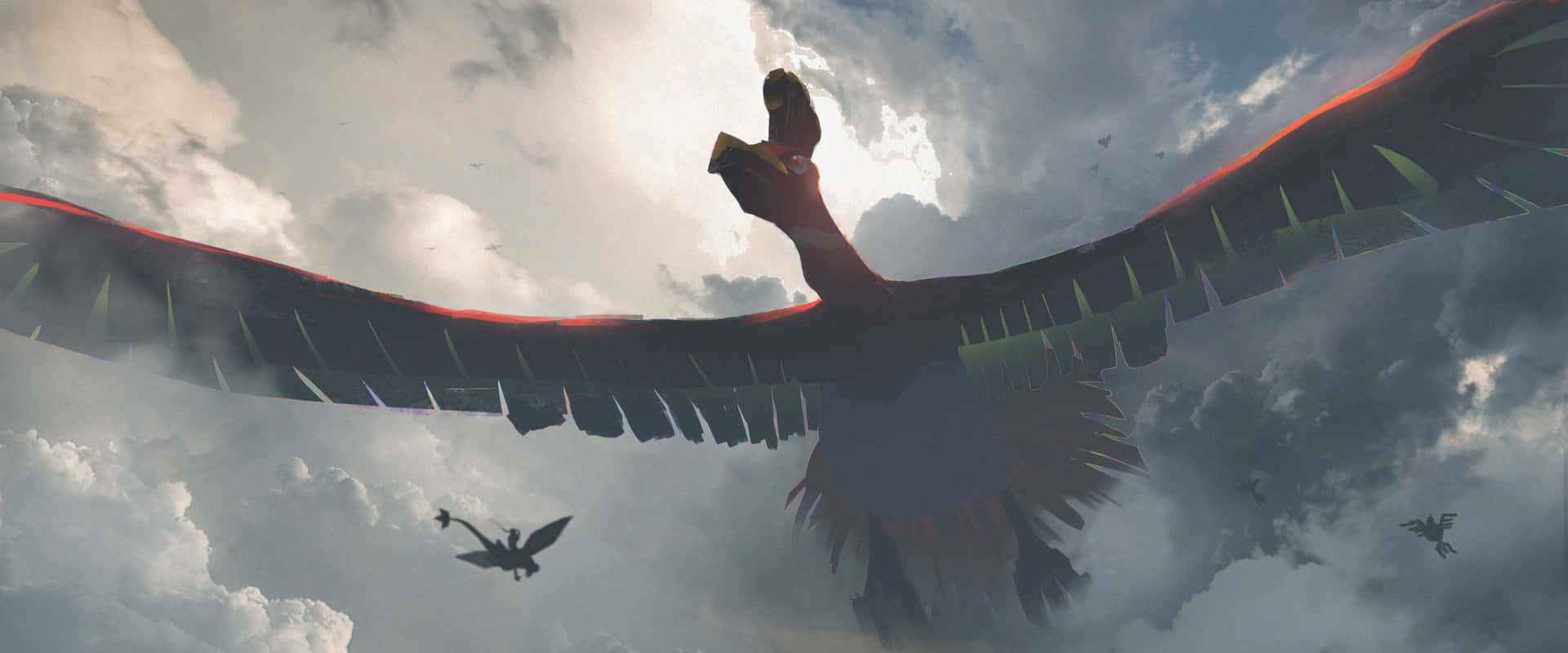 Ho-oh With Flygon And Other Background