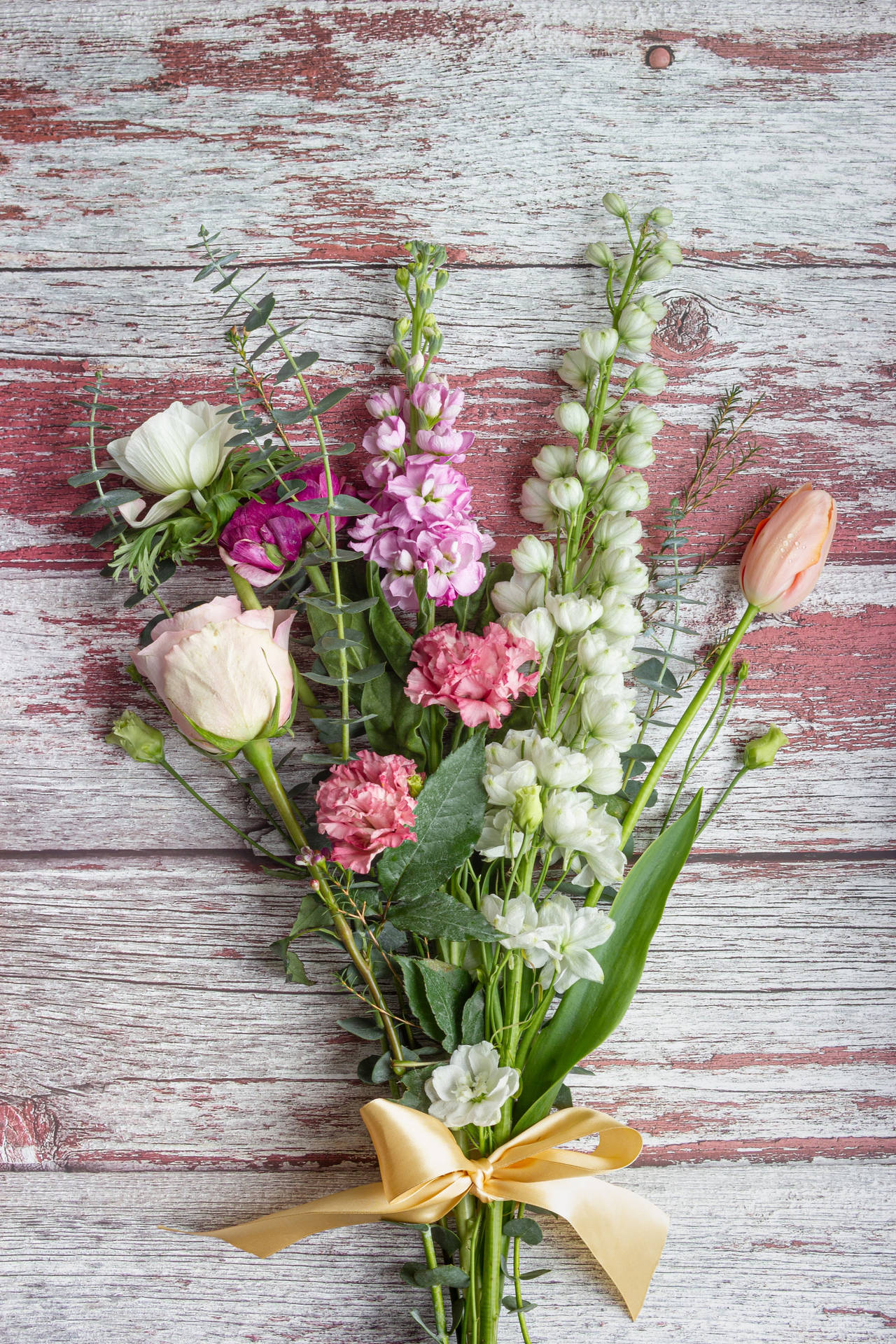 Hoary Stock Roses And Carnations Flower Bouquet