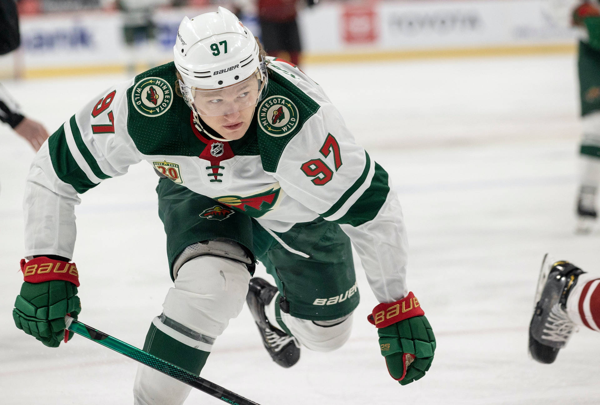 Hockey Player Kirill Kaprizov Big Stride