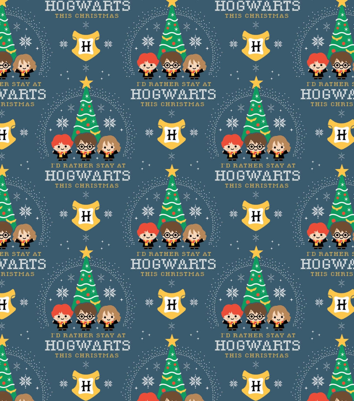 Hogwarts Among The Trees At Christmas Background