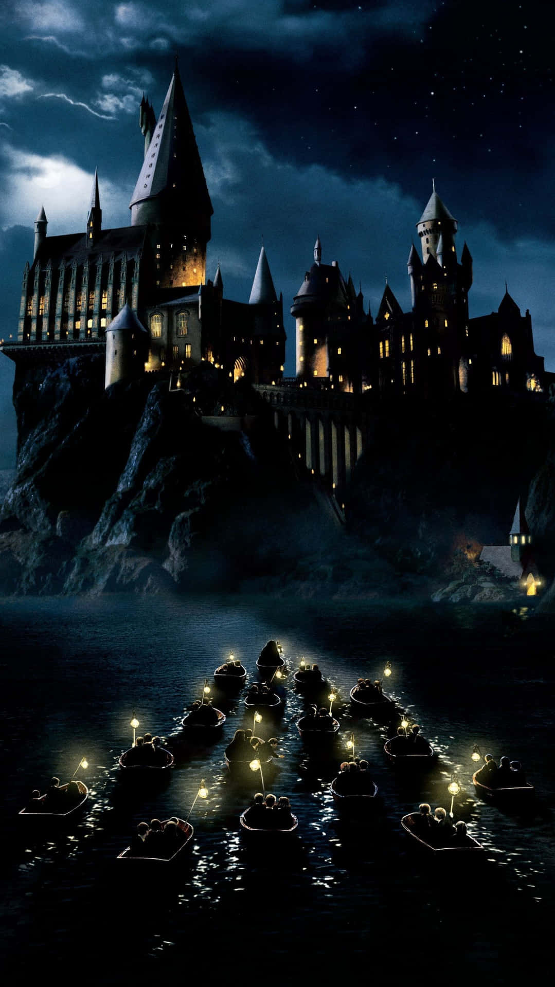 Hogwarts Castle At Night Background