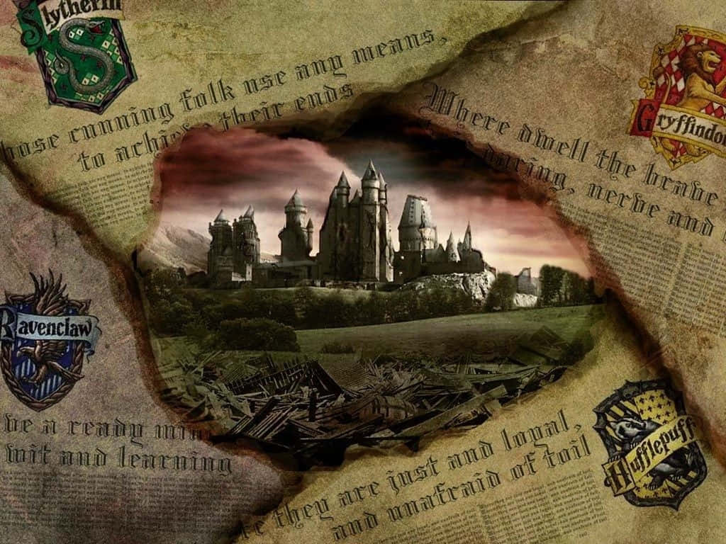 Hogwarts Castle Harry Potter Houses Background