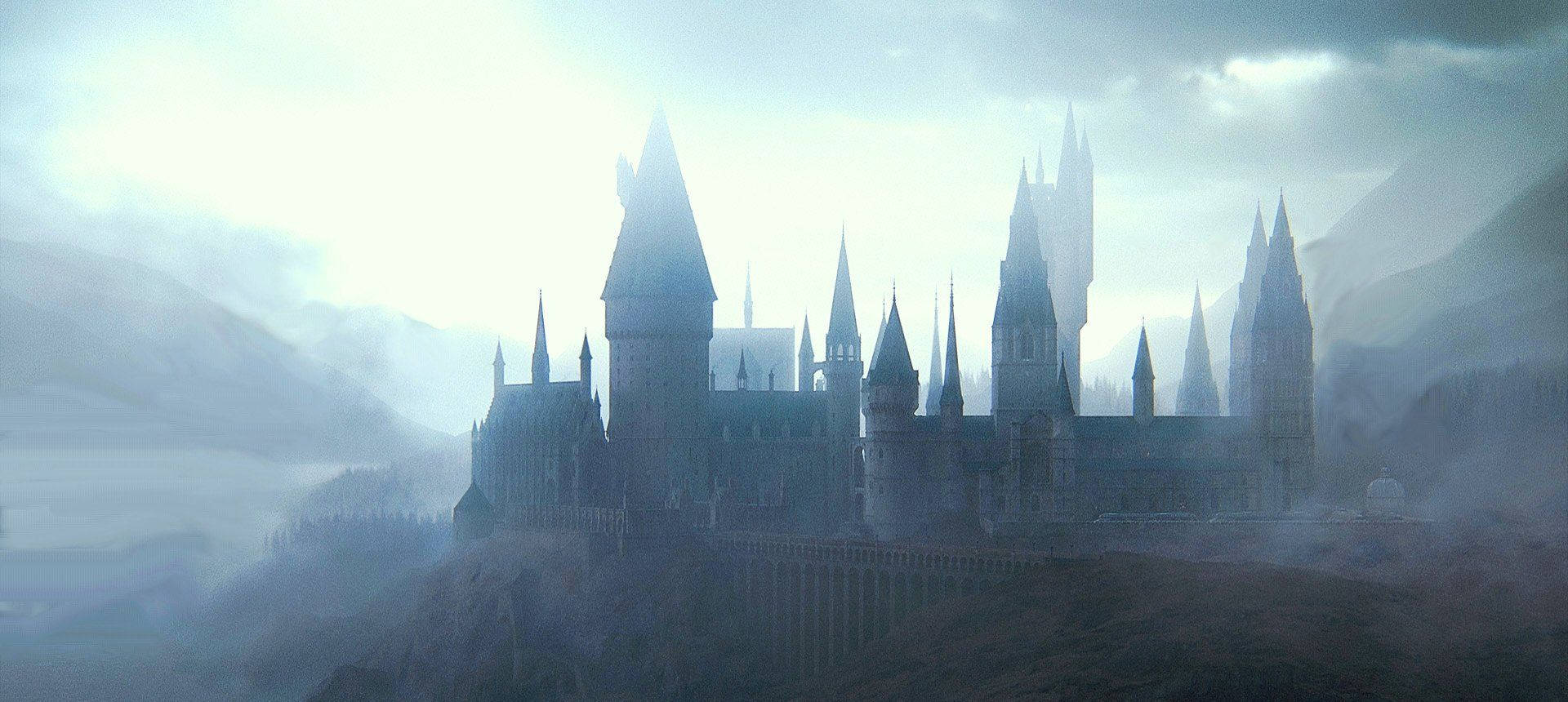 Hogwarts Castle In Mist Background