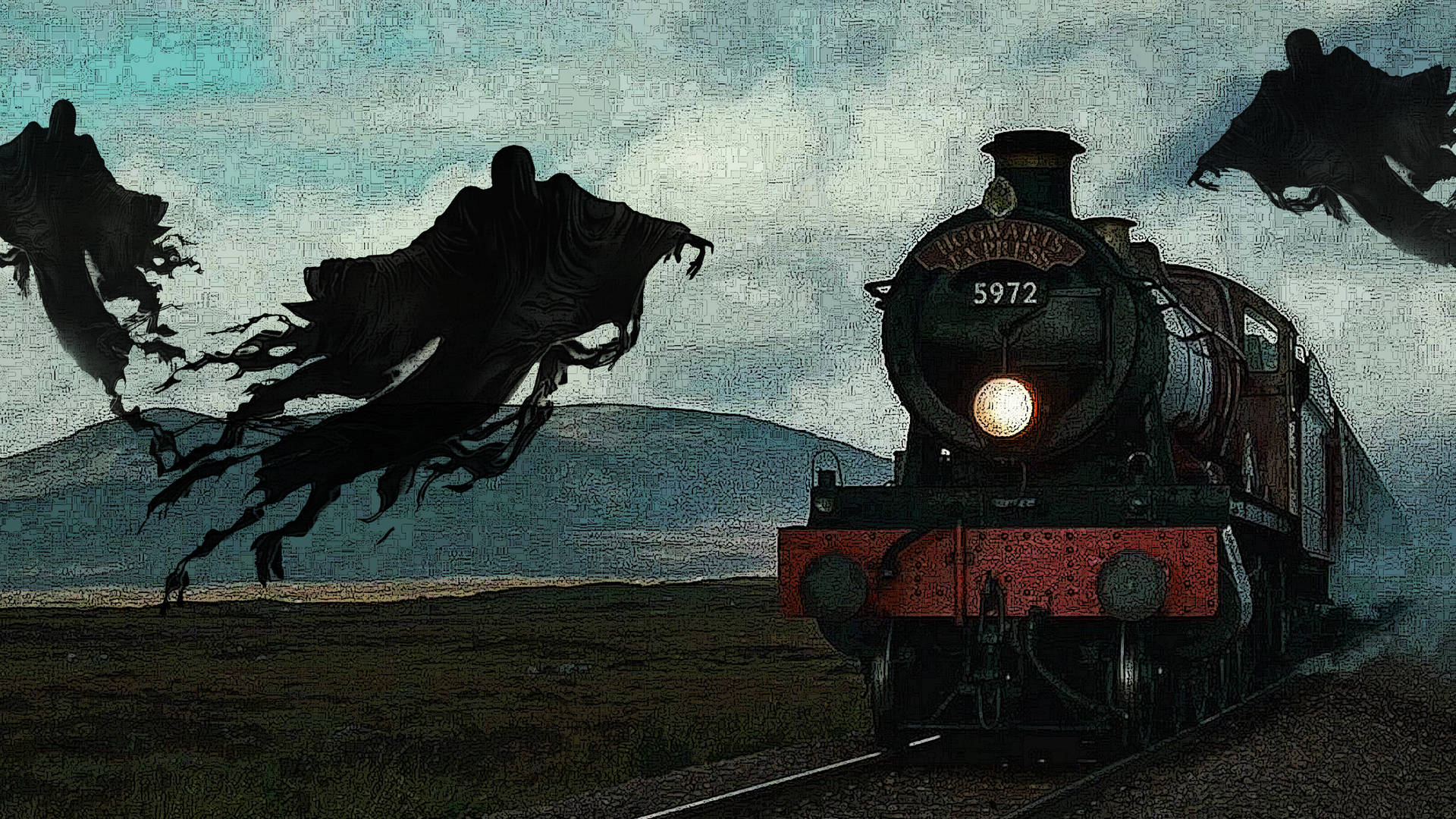 Hogwarts Express With Dementors Hogwarts Aesthetic Background