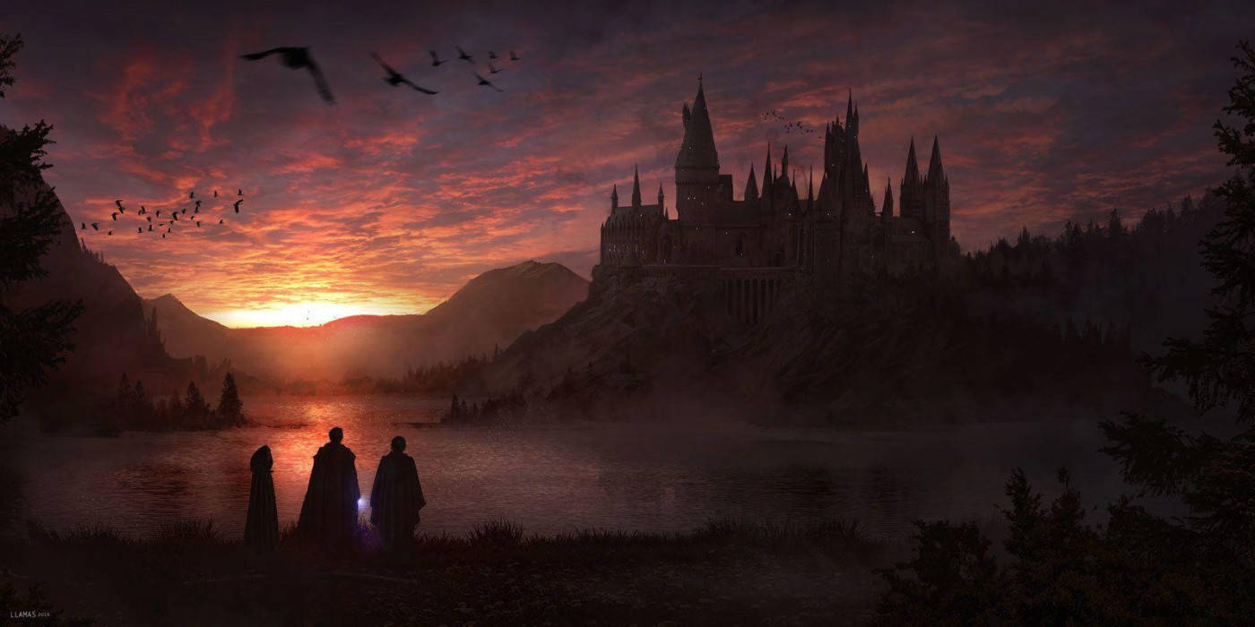 Hogwarts Separated By Lake Harry Potter Ipad Background