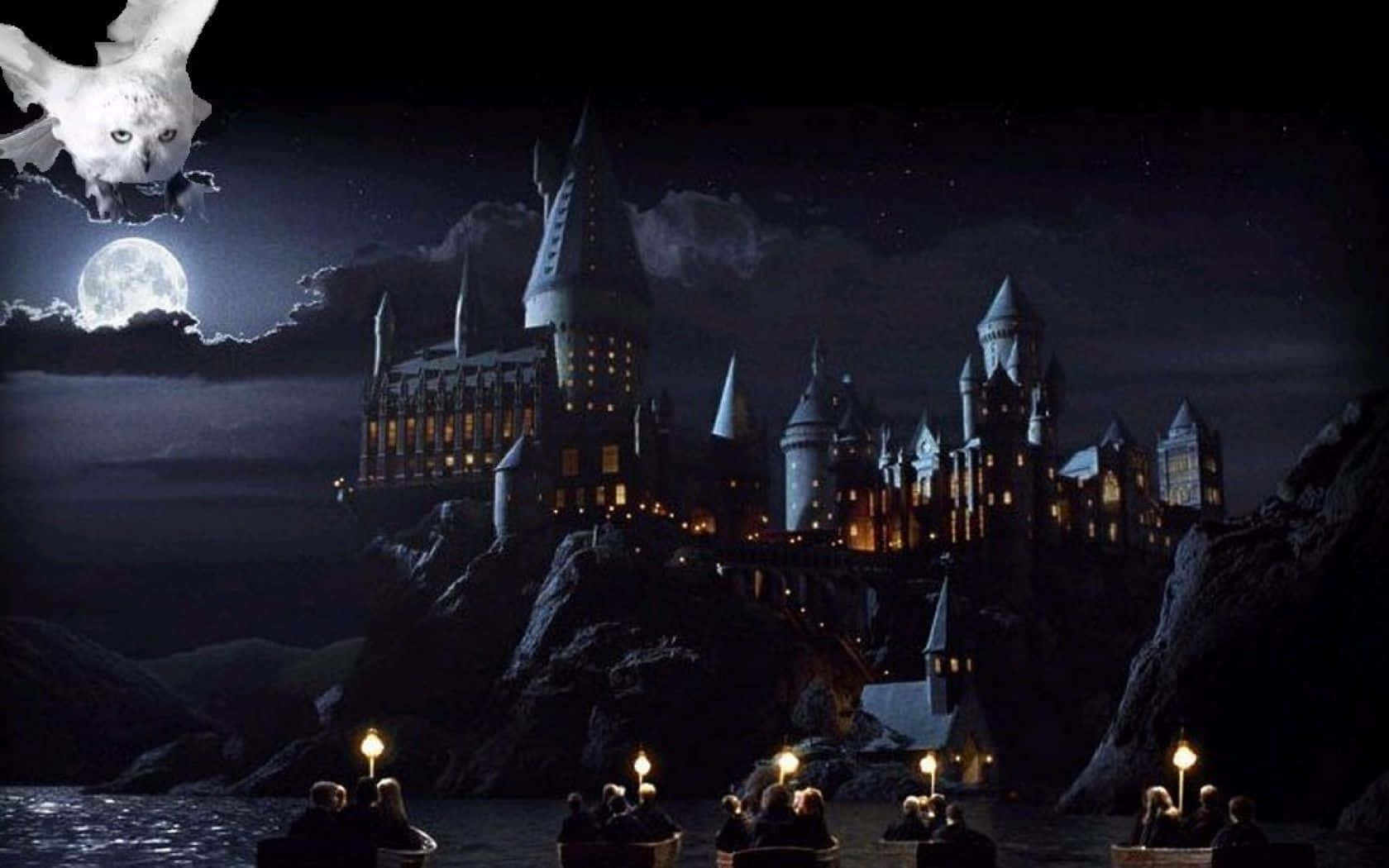 Hogwarts With Owl Desktop Background