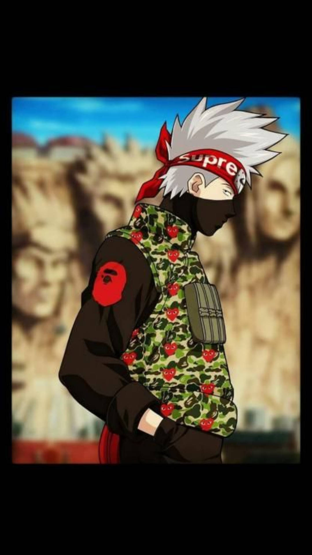 Hokage Rock Behind Kakashi Hatake Supreme