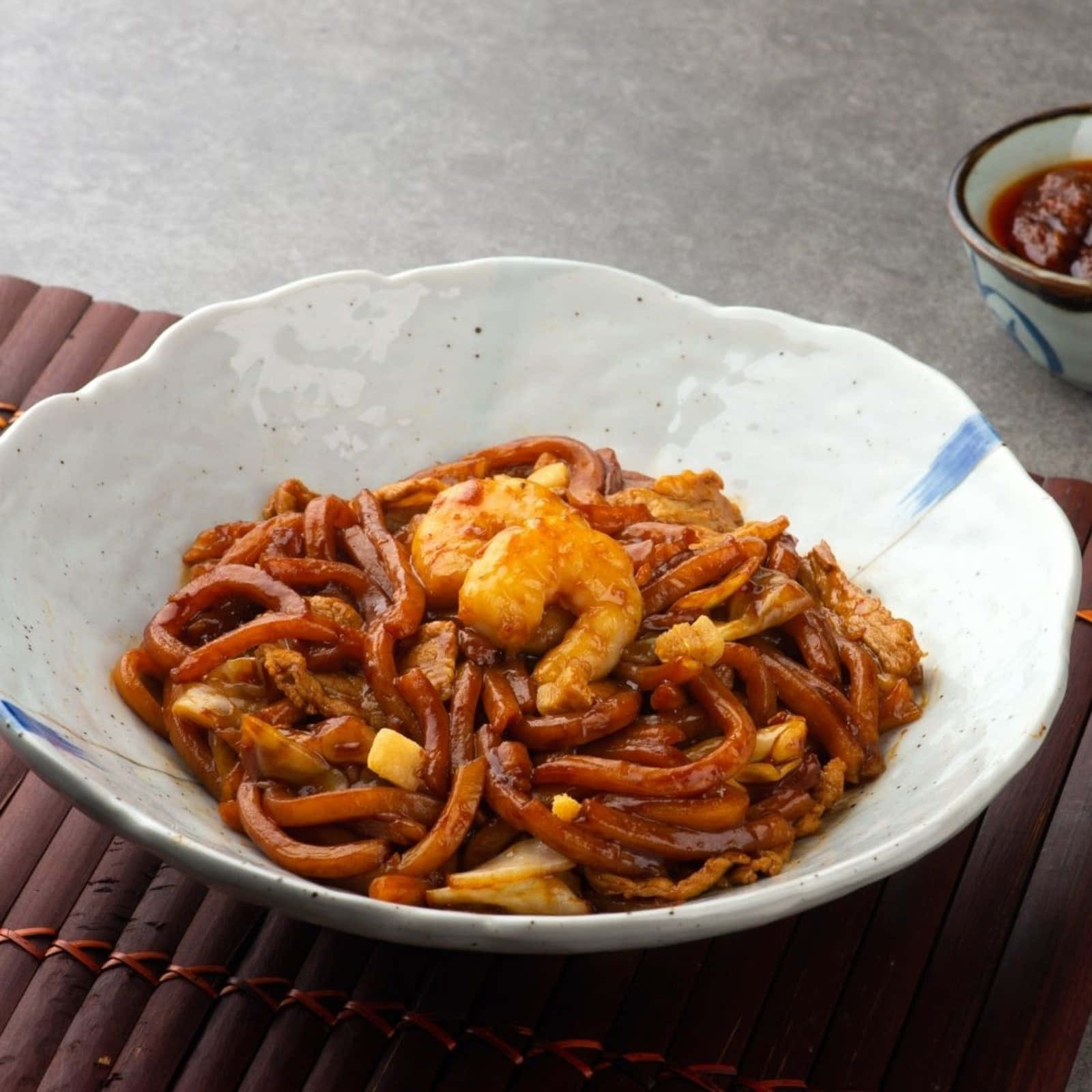 Hokkien Mee Made With Udon Noodles Background