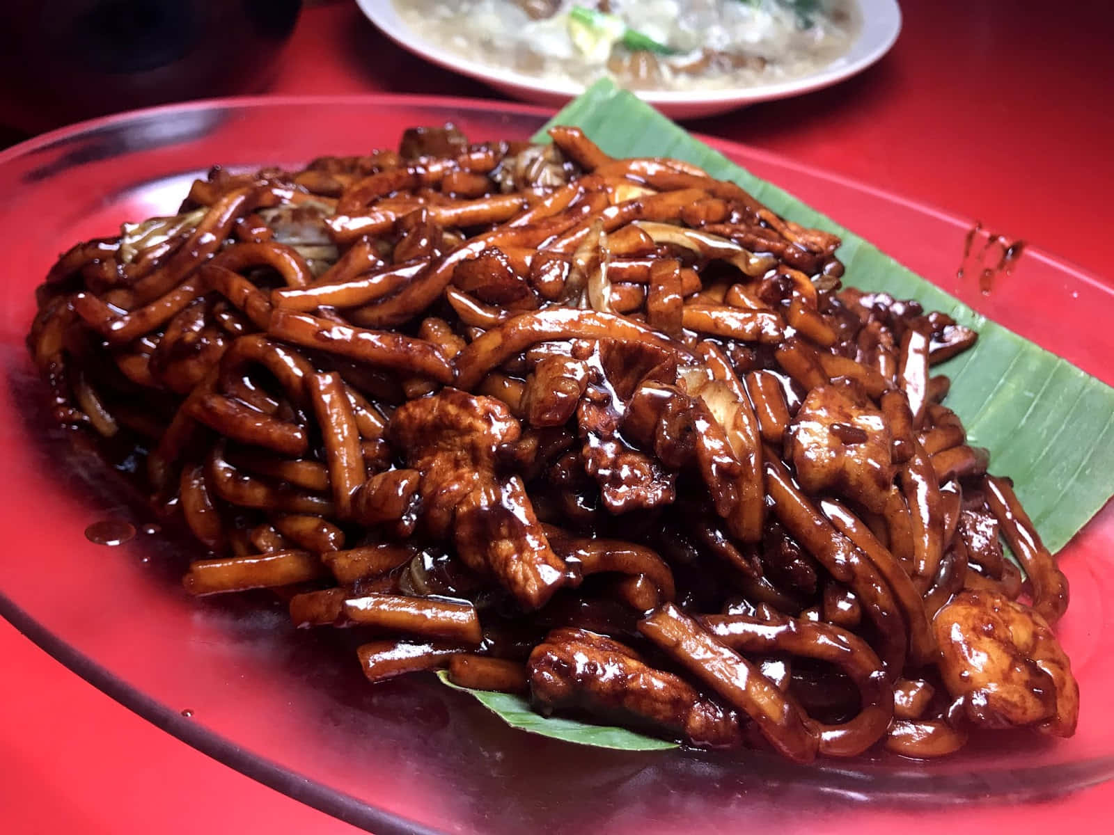 Hokkien Mee On Transparent Plate Background