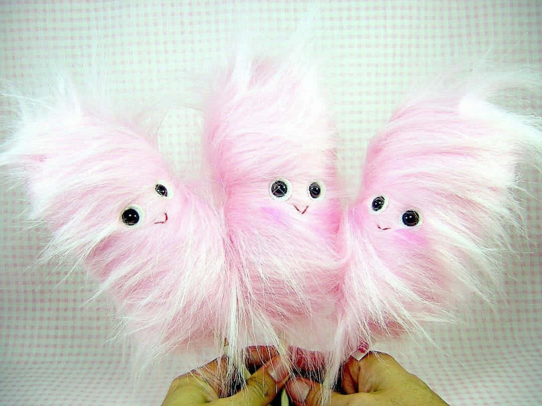 Holding Cute Cotton Candies Background
