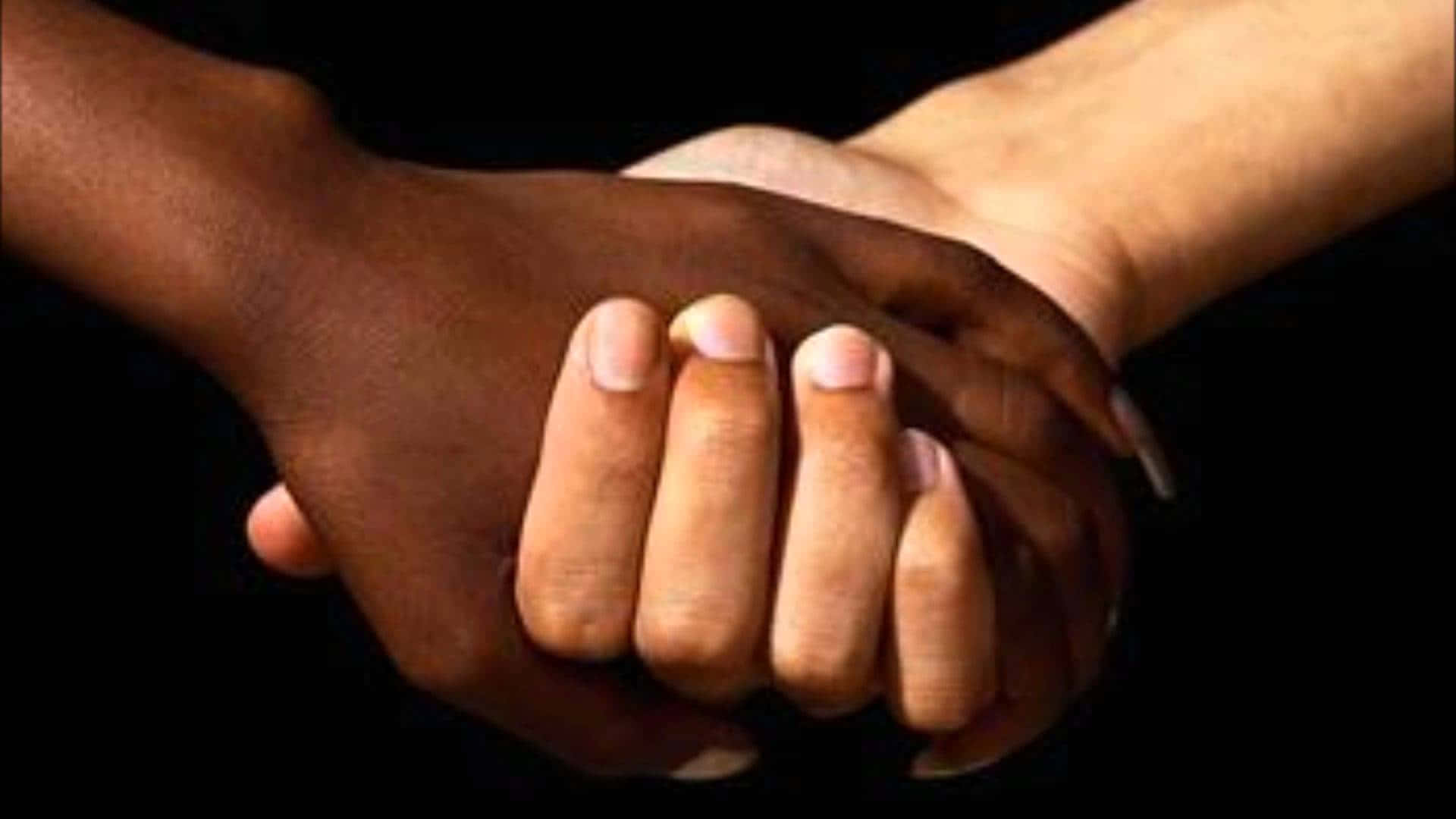 Holding Hands Interracial Couple Background