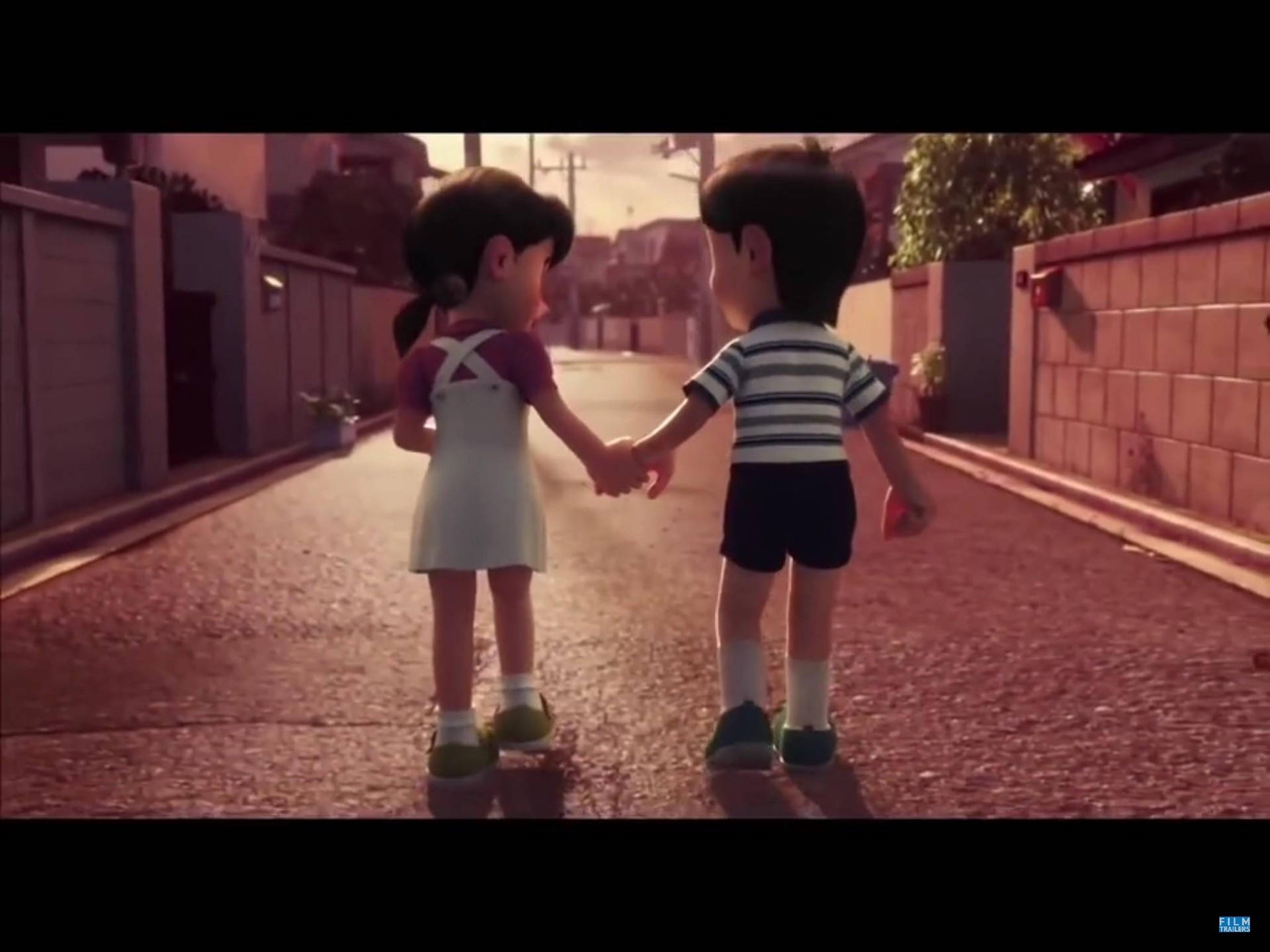 Holding Hands Nobita Shizuka Love Story Background