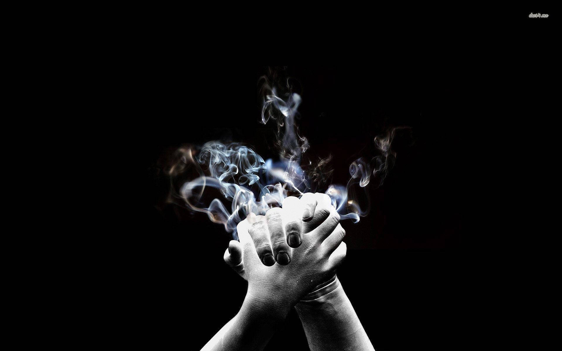 Holding Hands With Smoke Hd Background
