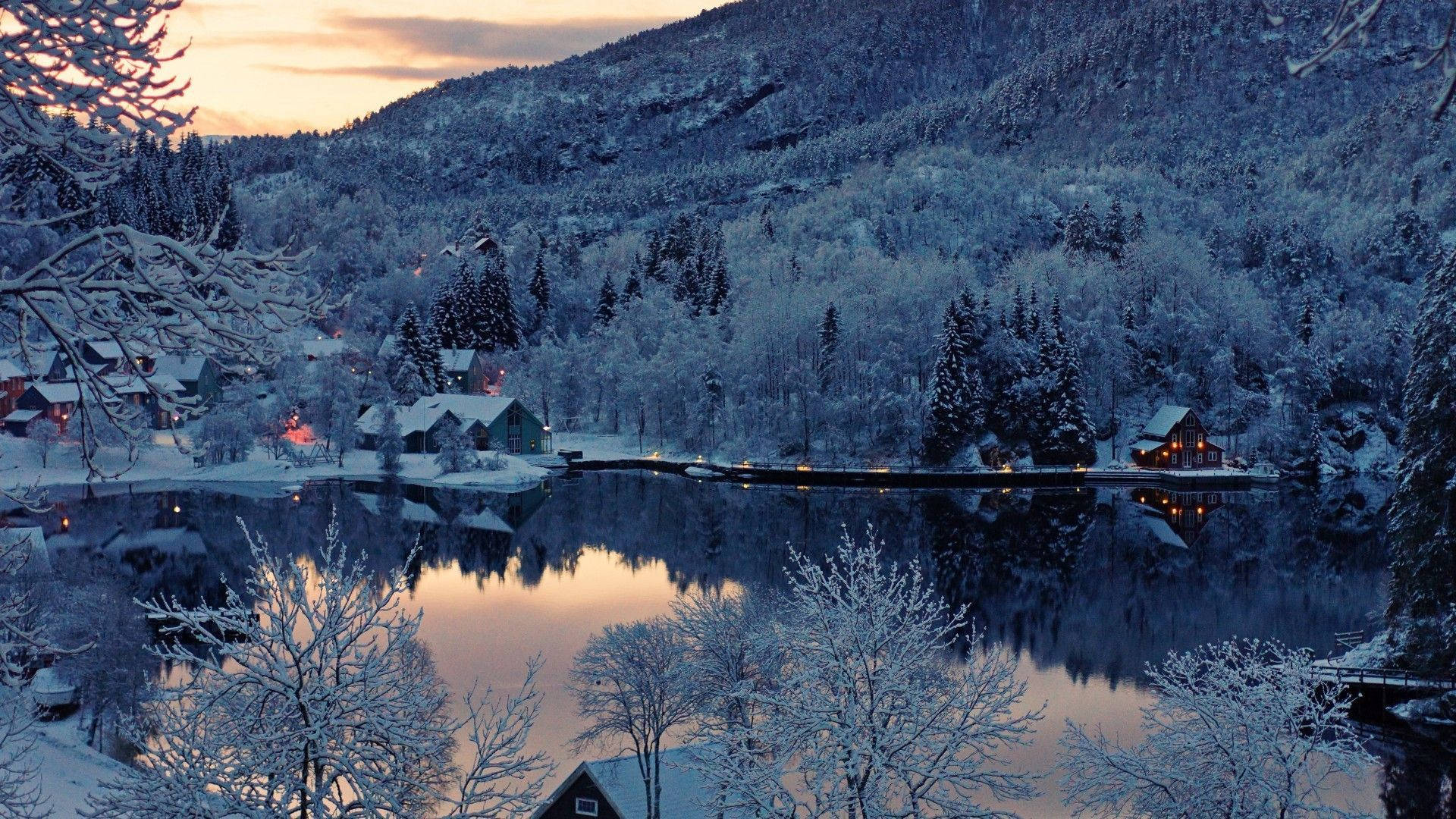 Holiday Cabins Old Aesthetic Christmas Background