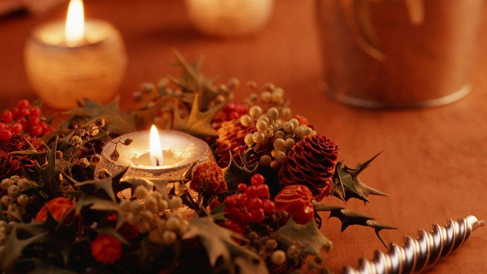 Holiday Candles Full Hd 1600x900 Background