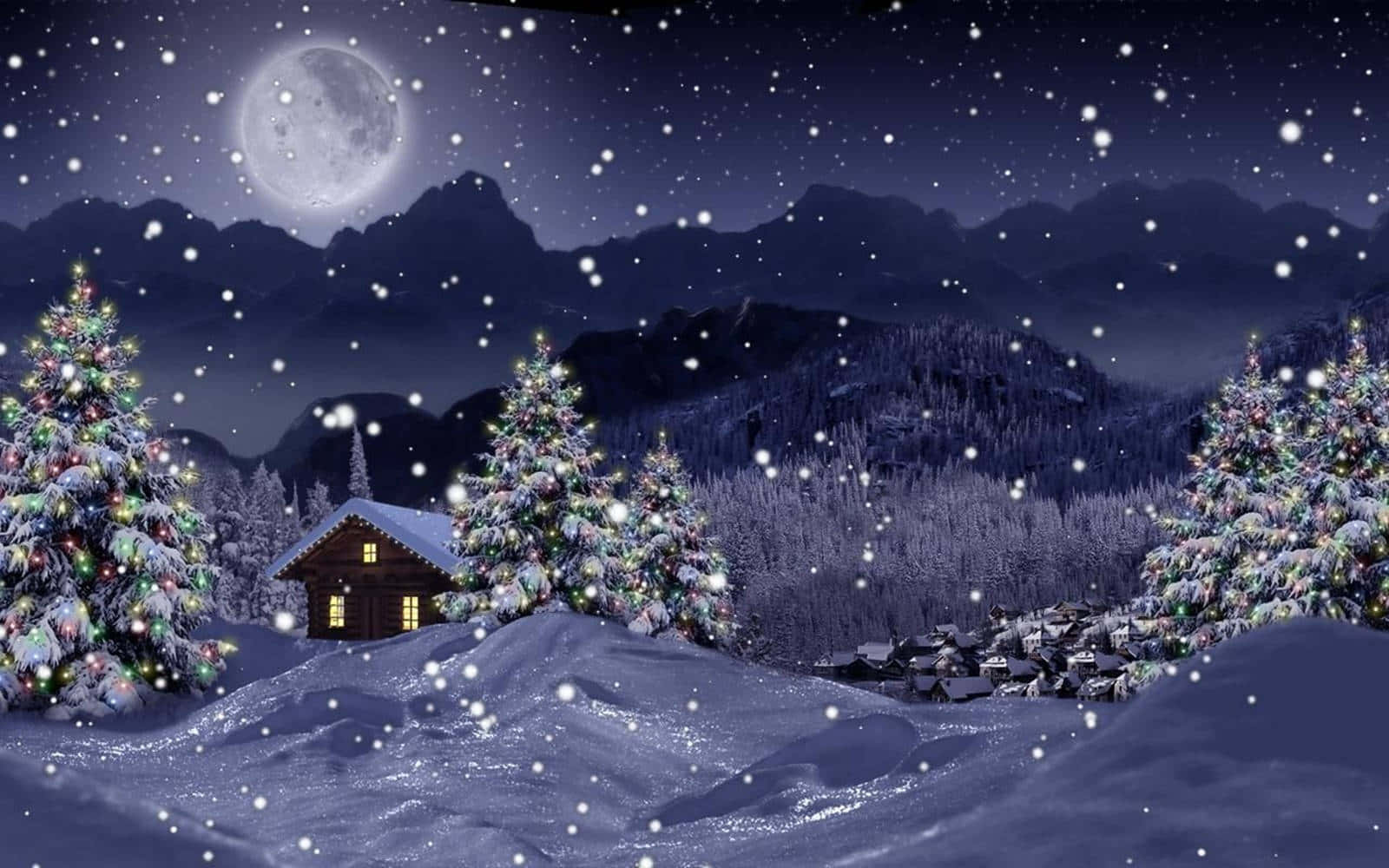 Holiday Cheer With A Beautiful Winter Christmas Desktop Background