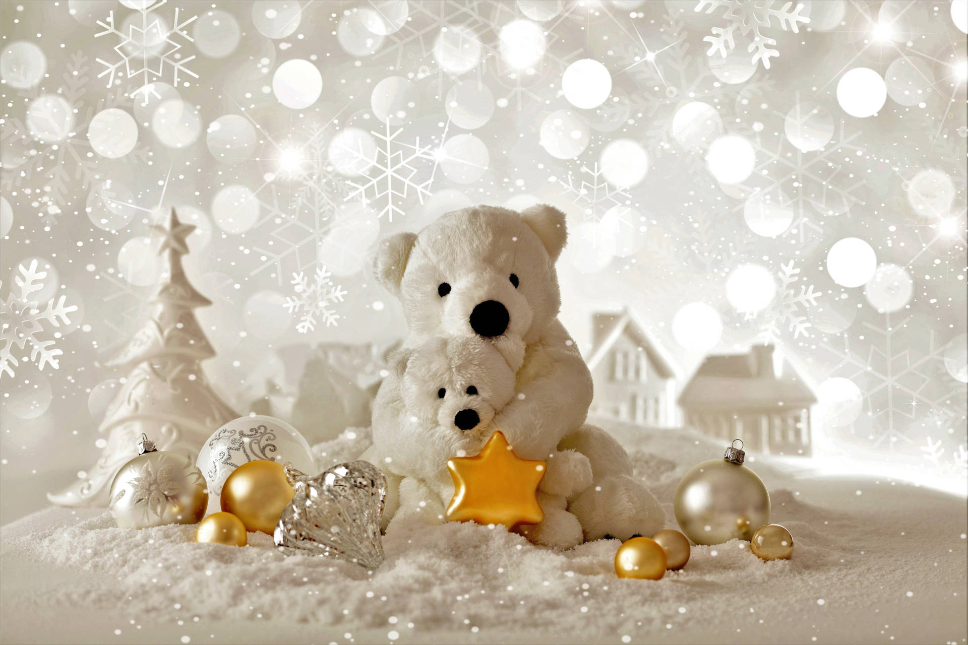 Holiday Cute Teddy Bear Photo Background