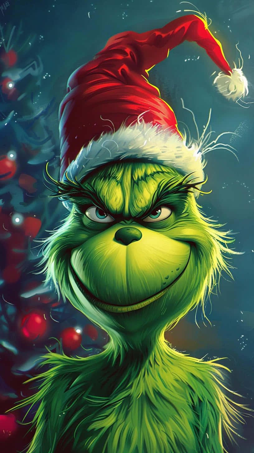 Holiday Grinch Smirk Background