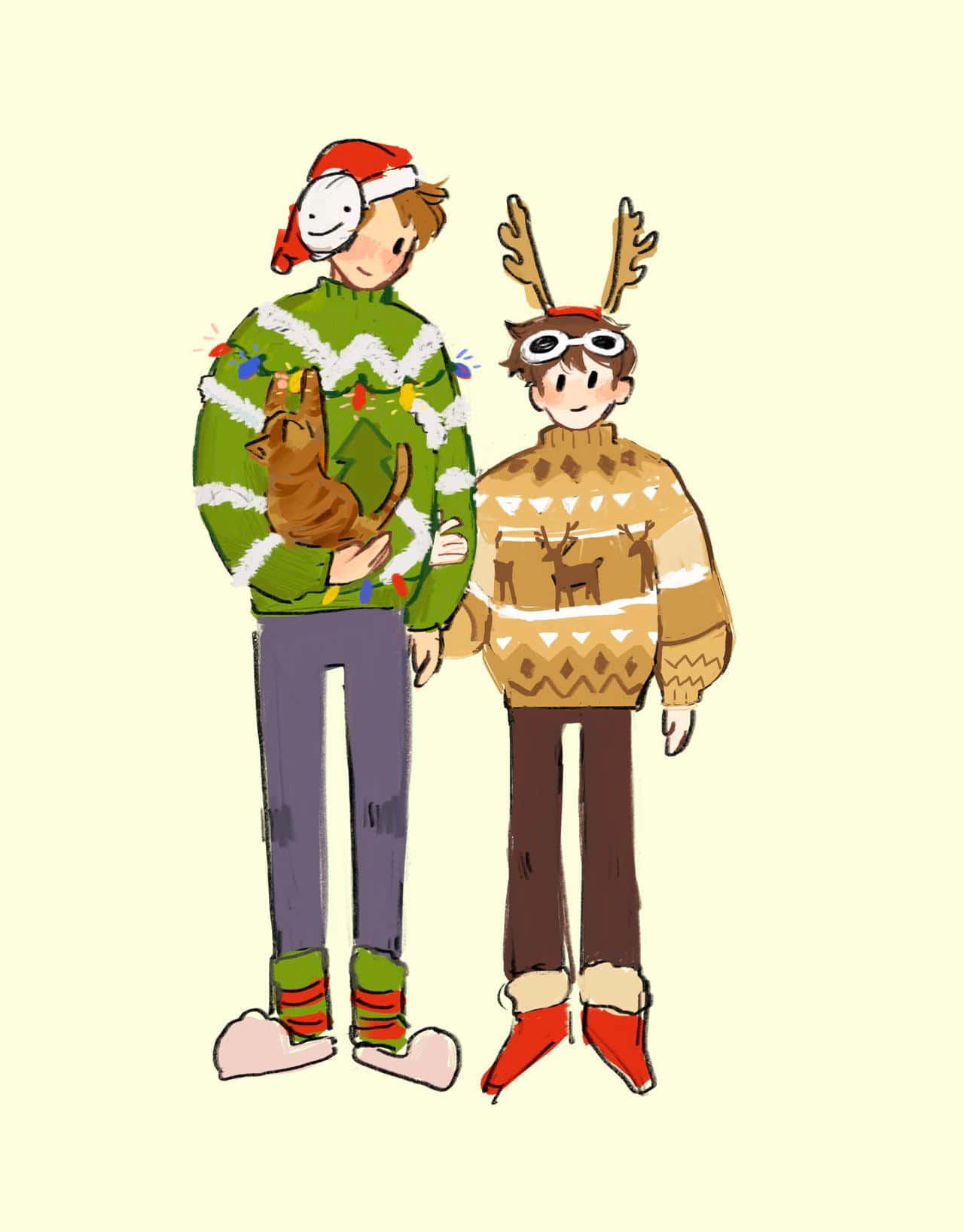 Holiday Sweater Friends Illustration Background