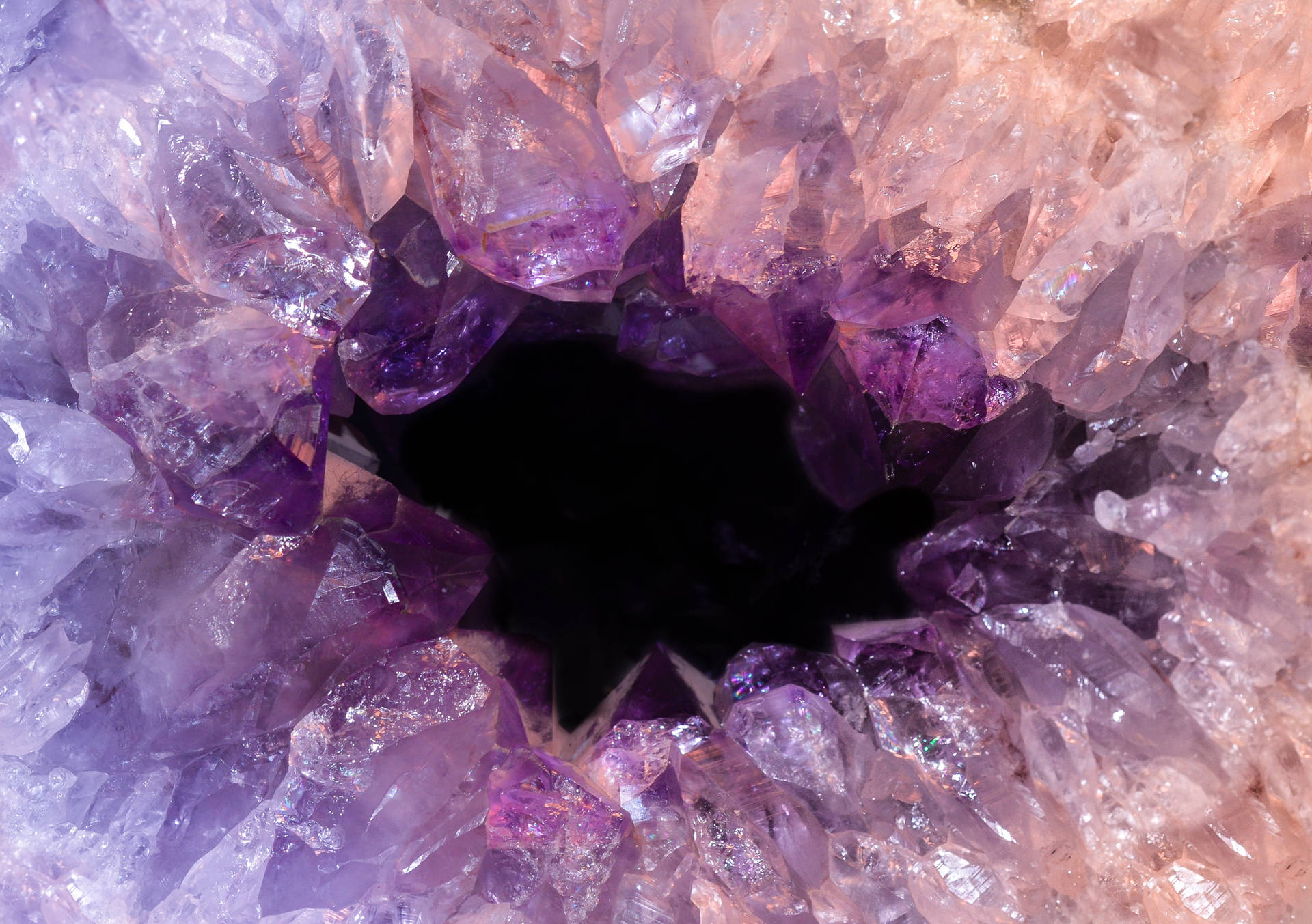 Hollowed Amethyst Geode Background