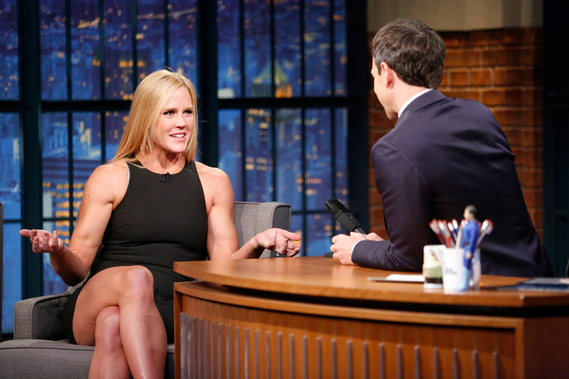 Holly Holm Late Night With Seth Meyers Background