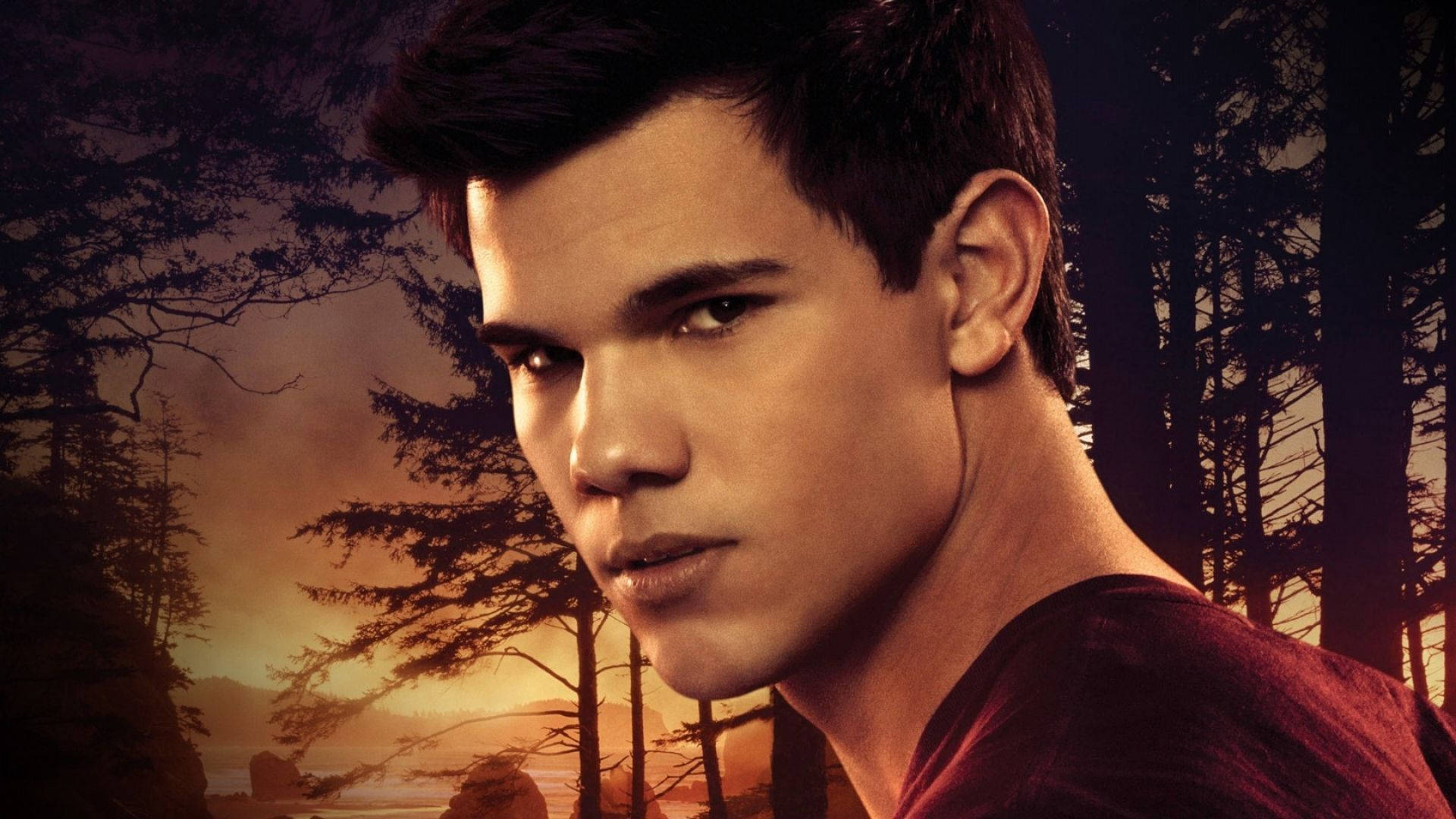 Hollywood Actor Taylor Lautner In Twilight Series Background
