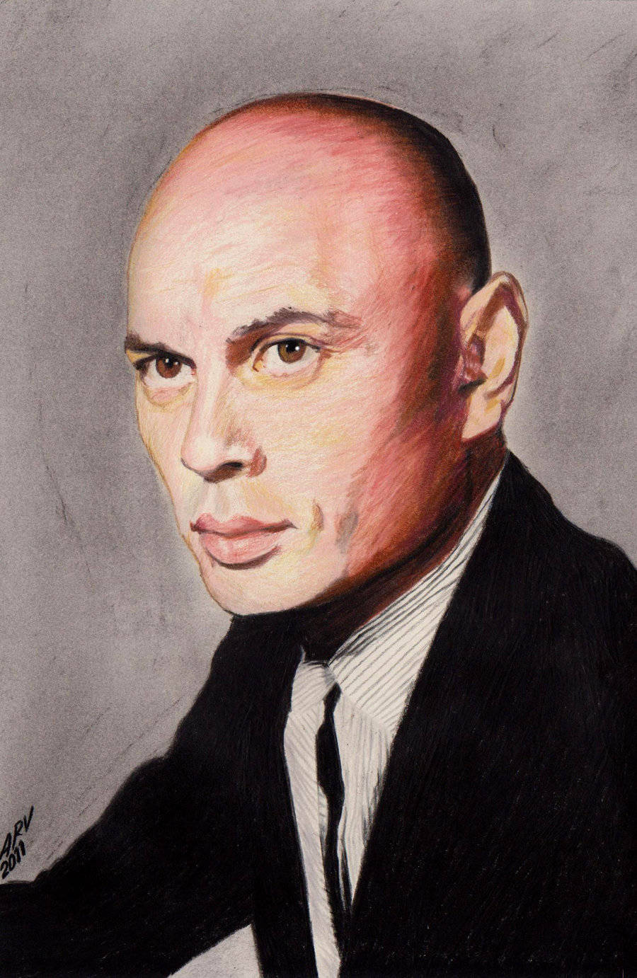 Hollywood Actor Yul Brynner Painting Background