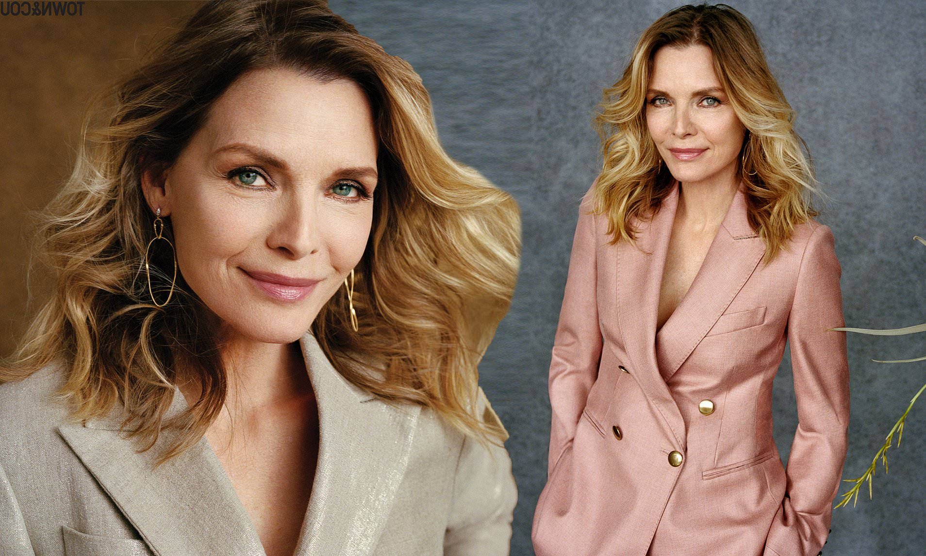 Hollywood Actress Michelle Pfeiffer Town And Country Magazine Background