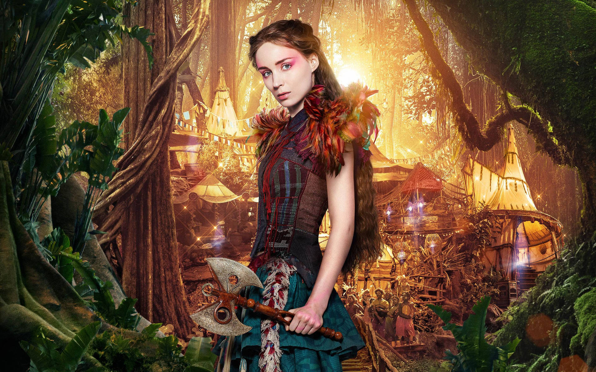 Hollywood Actress Rooney Mara In A Jungle-themed Outfit Background