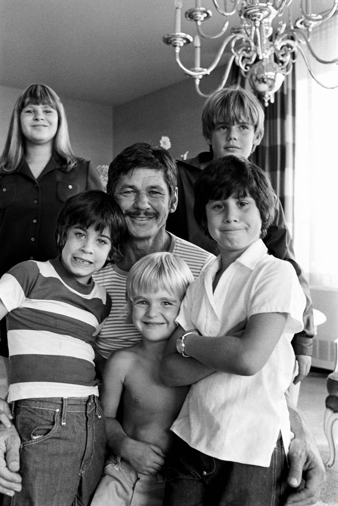 Hollywood Celebrity Charles Bronson With His Children In France