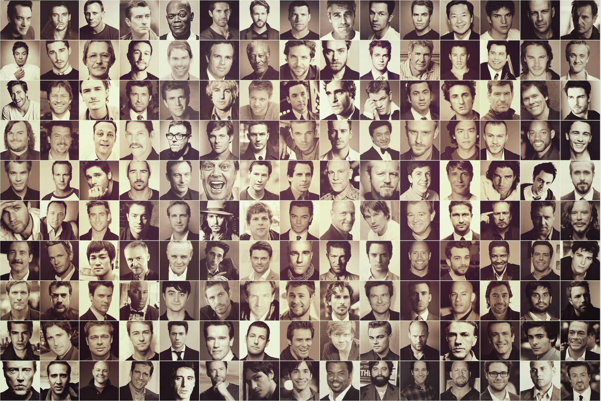 Hollywood Men Celebrities Collage Background
