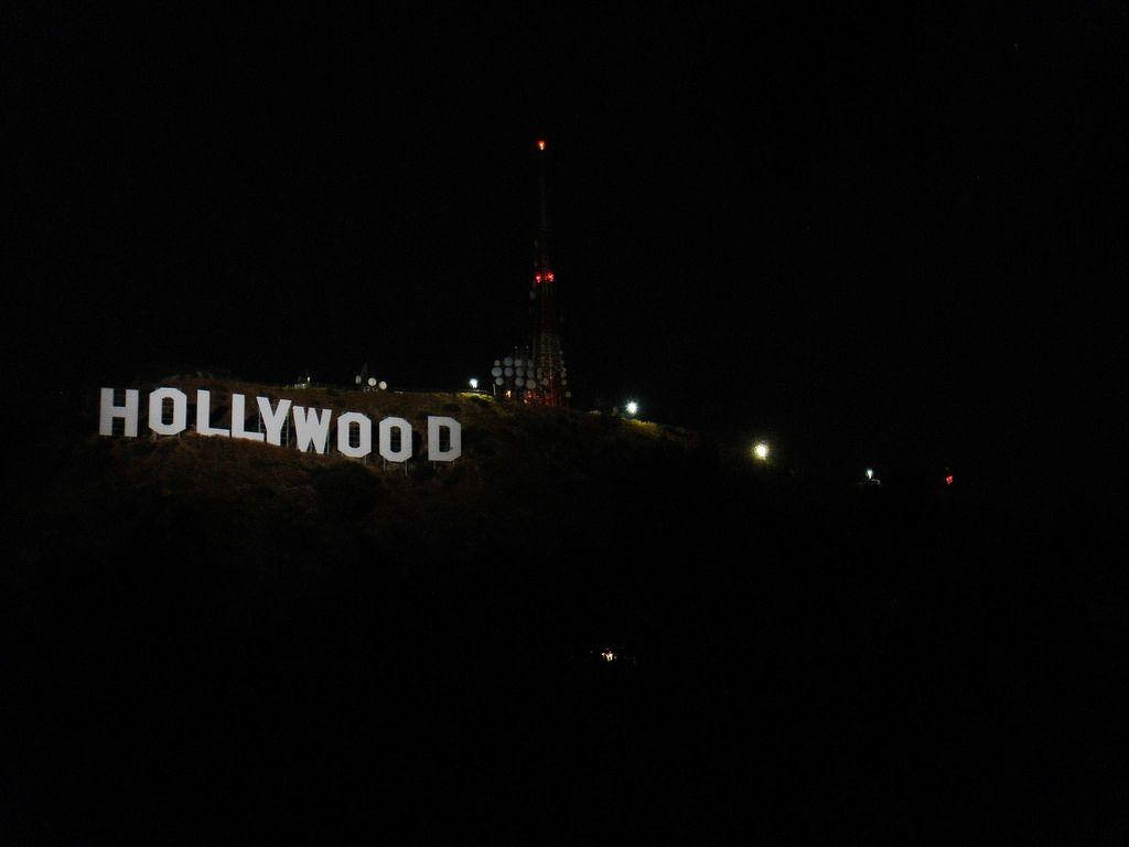 Hollywood Sign Amid The Dark