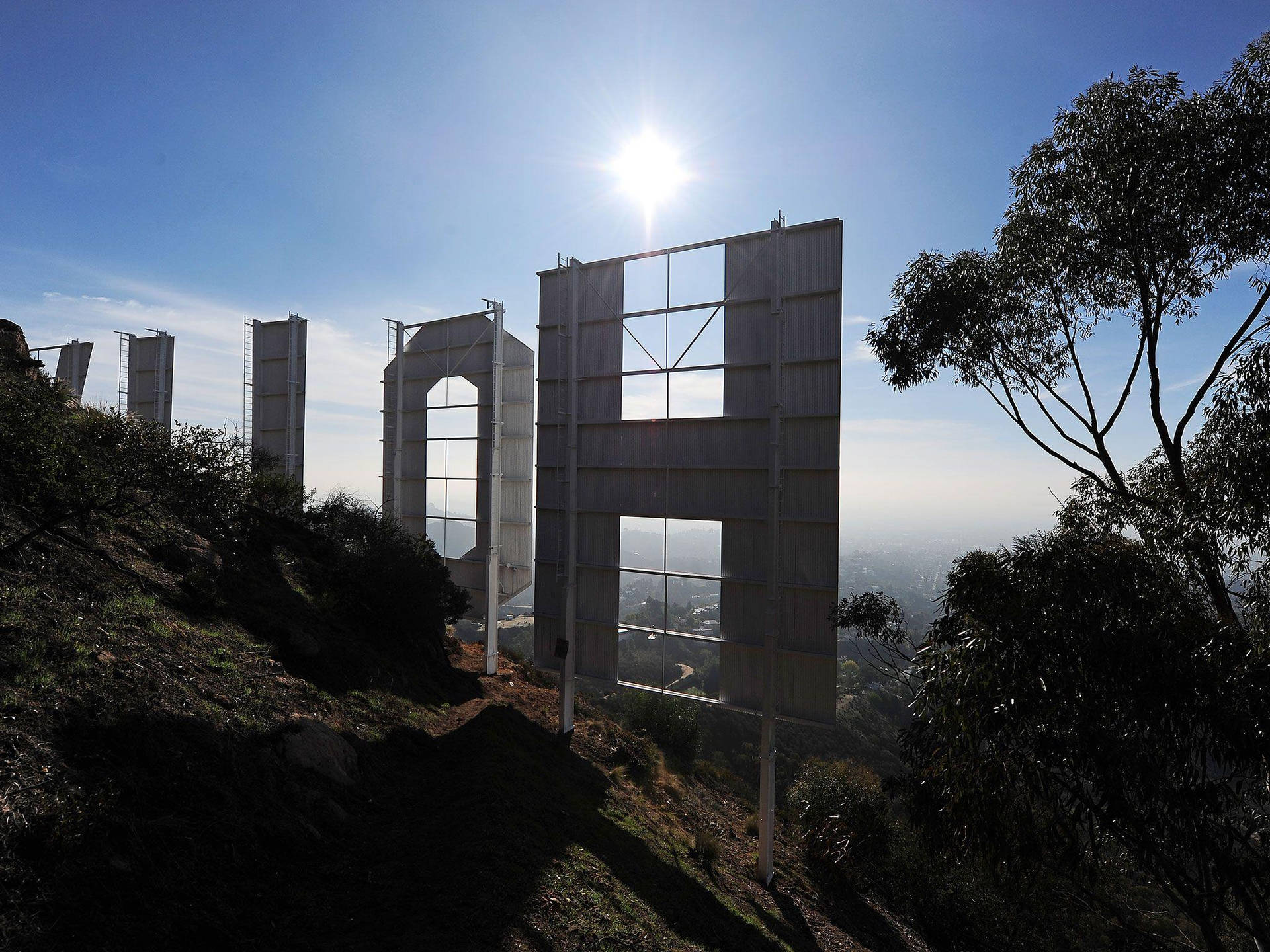 Hollywood Sign Bright Sun