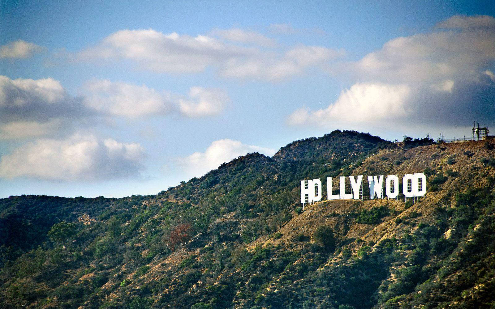 Hollywood Sign Peak And Clouds