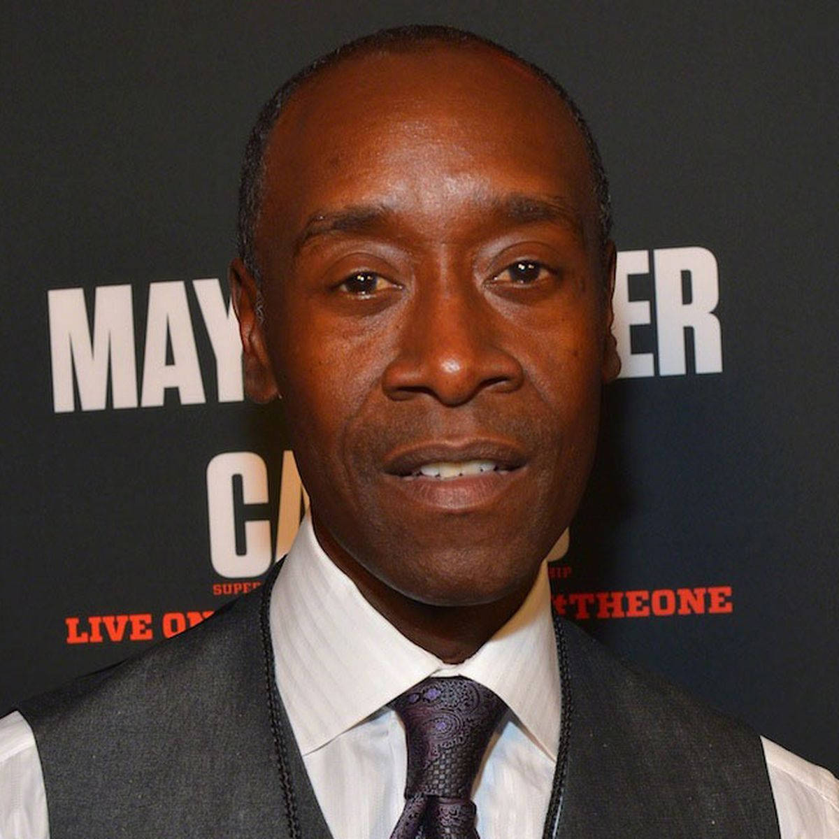 Hollywood Star Don Cheadle In A Screening Room. Background