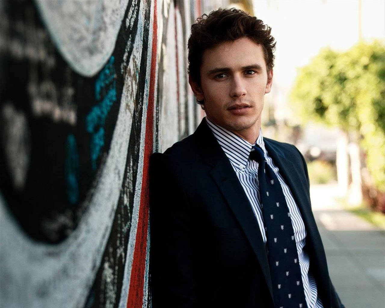 Hollywood Star James Franco Posing During A Street Photoshoot