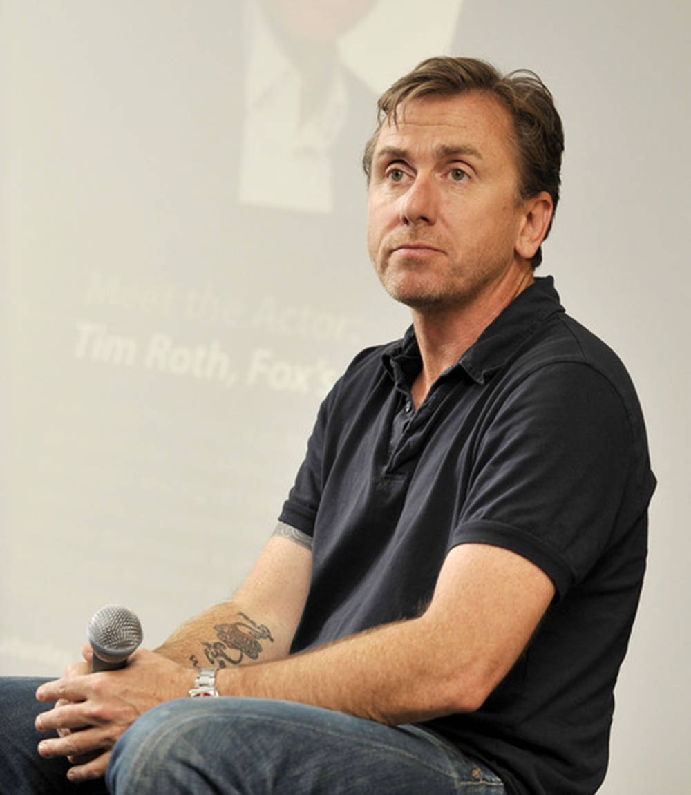 Hollywood Star Tim Roth In Casual Black Shirt