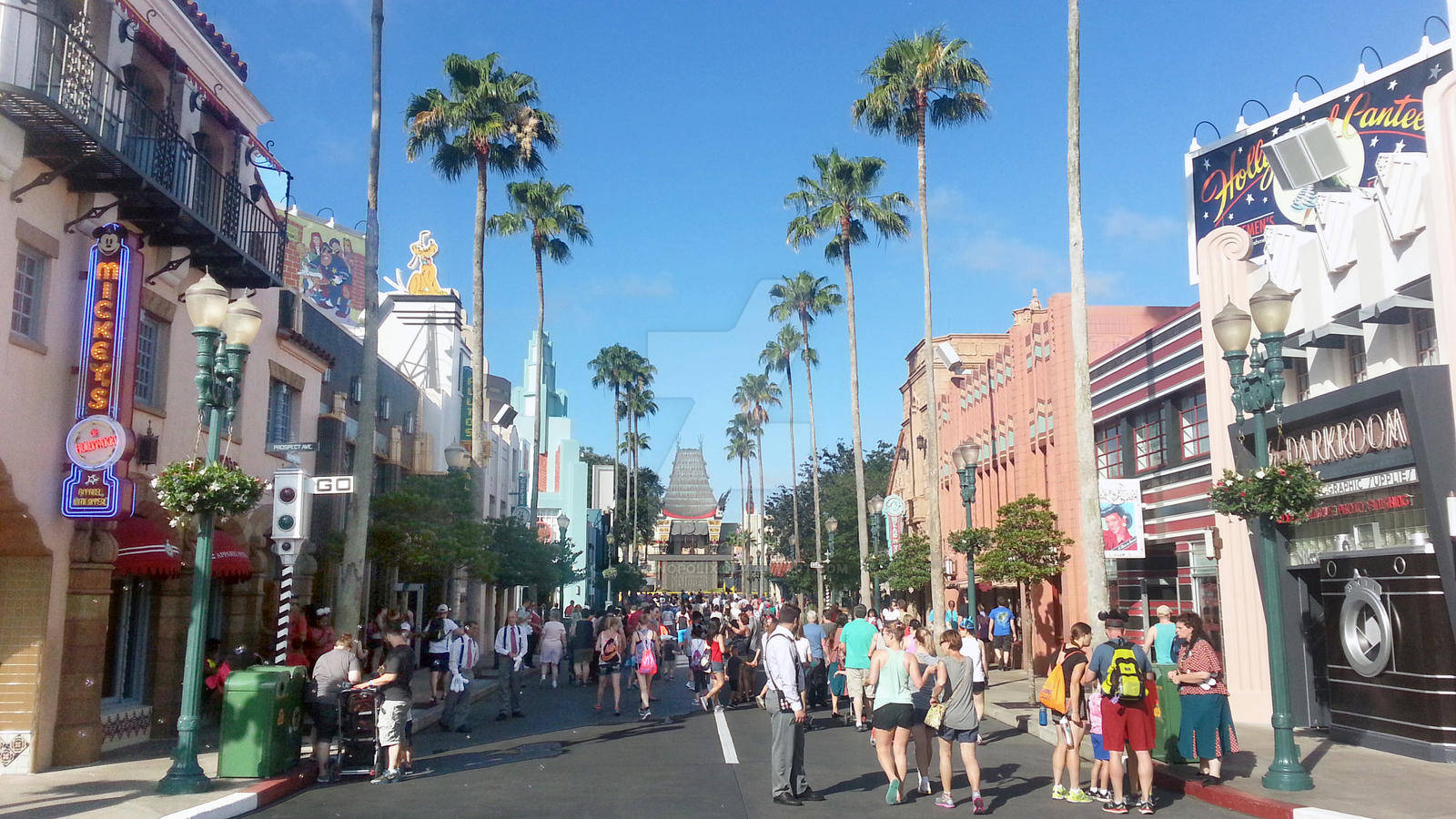 Hollywood Street At Daylight Background