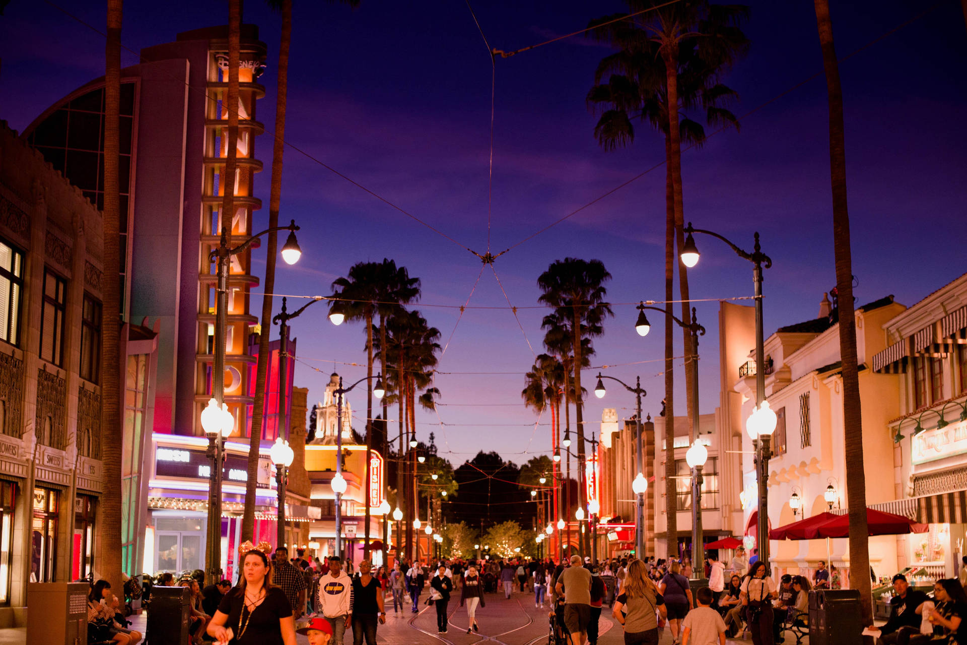 Hollywood Street Lights Background